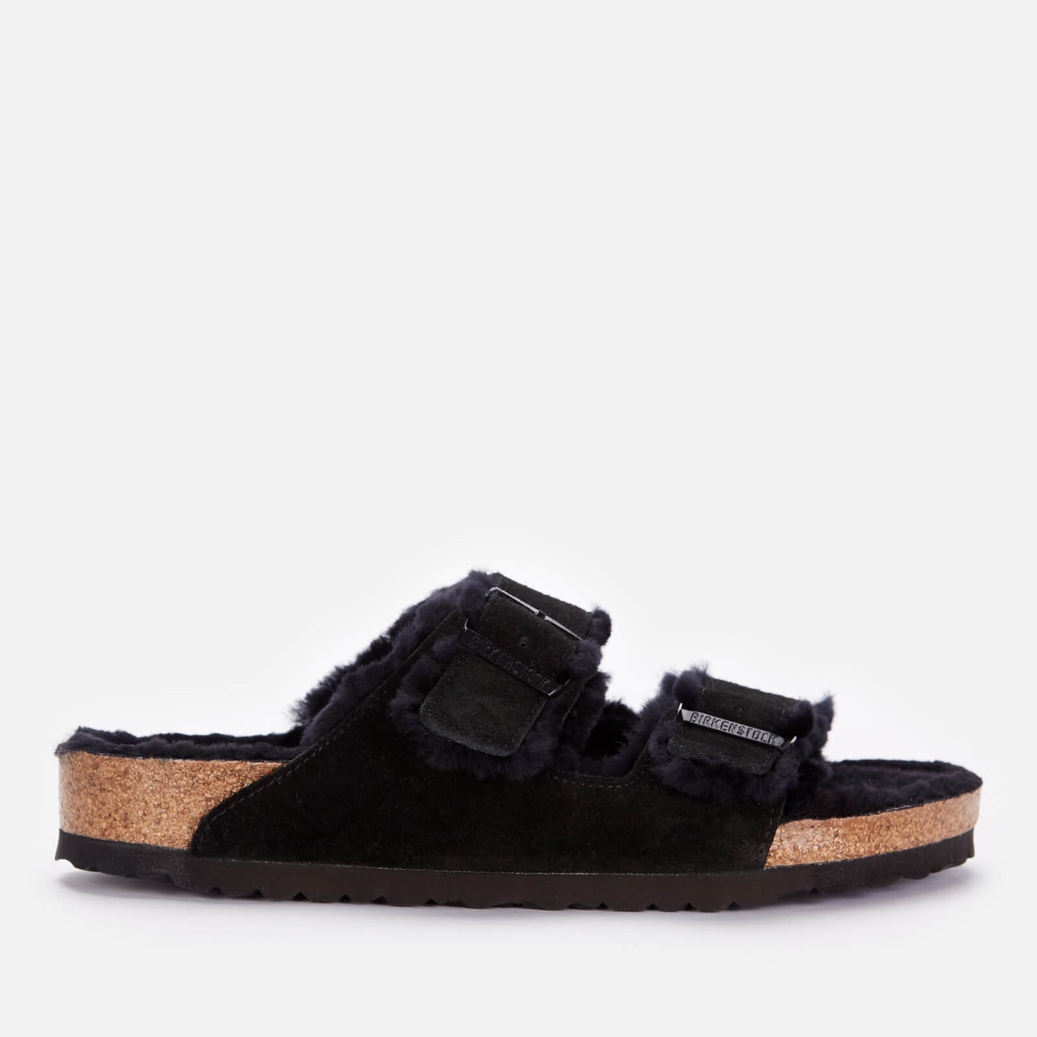 Birkenstock Men's Arizona Shearling Double Strap Sandals - Black