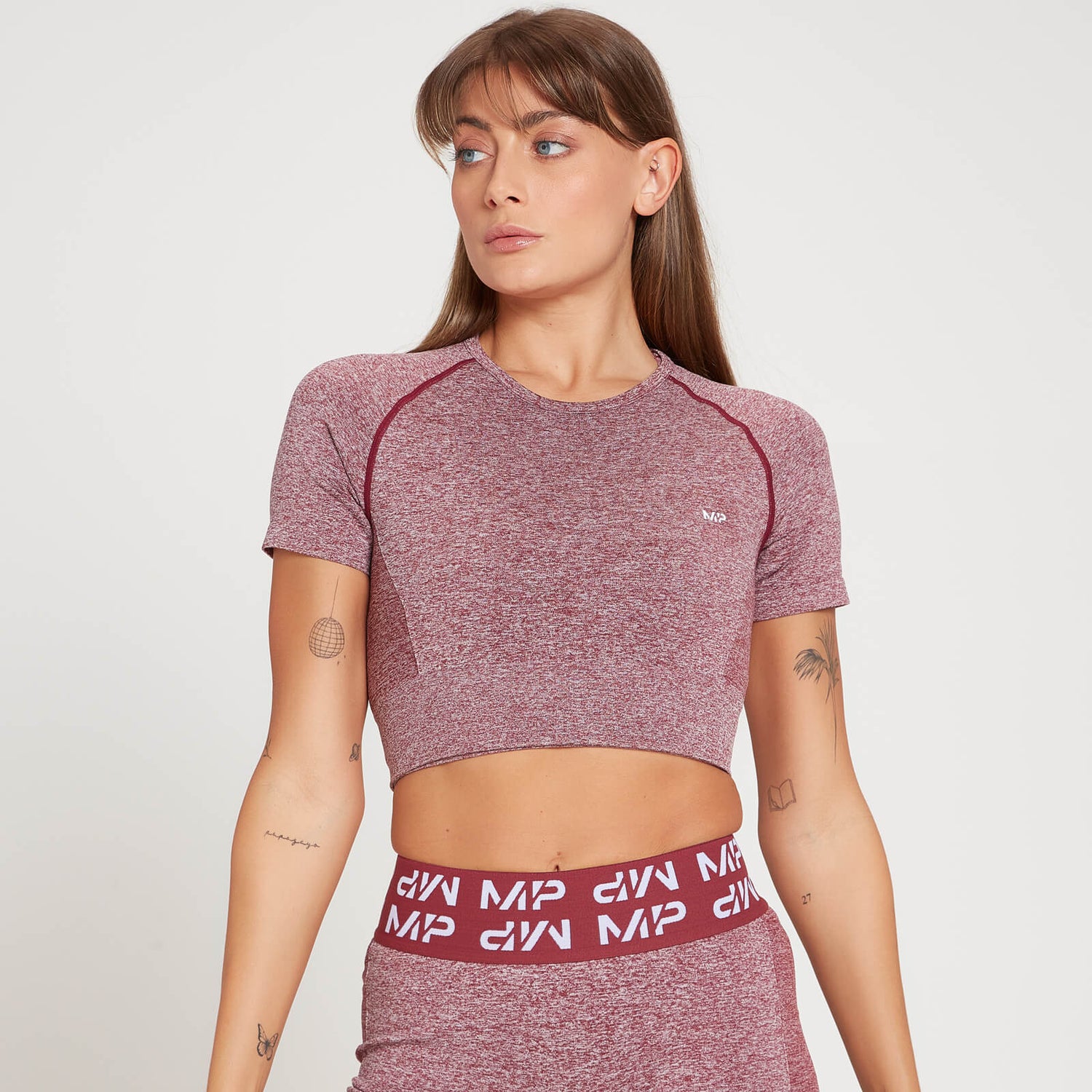 MP moteriški trumpi „Curve“ marškinėliai trumpomis rankovėmis – Black Cherry - XXS