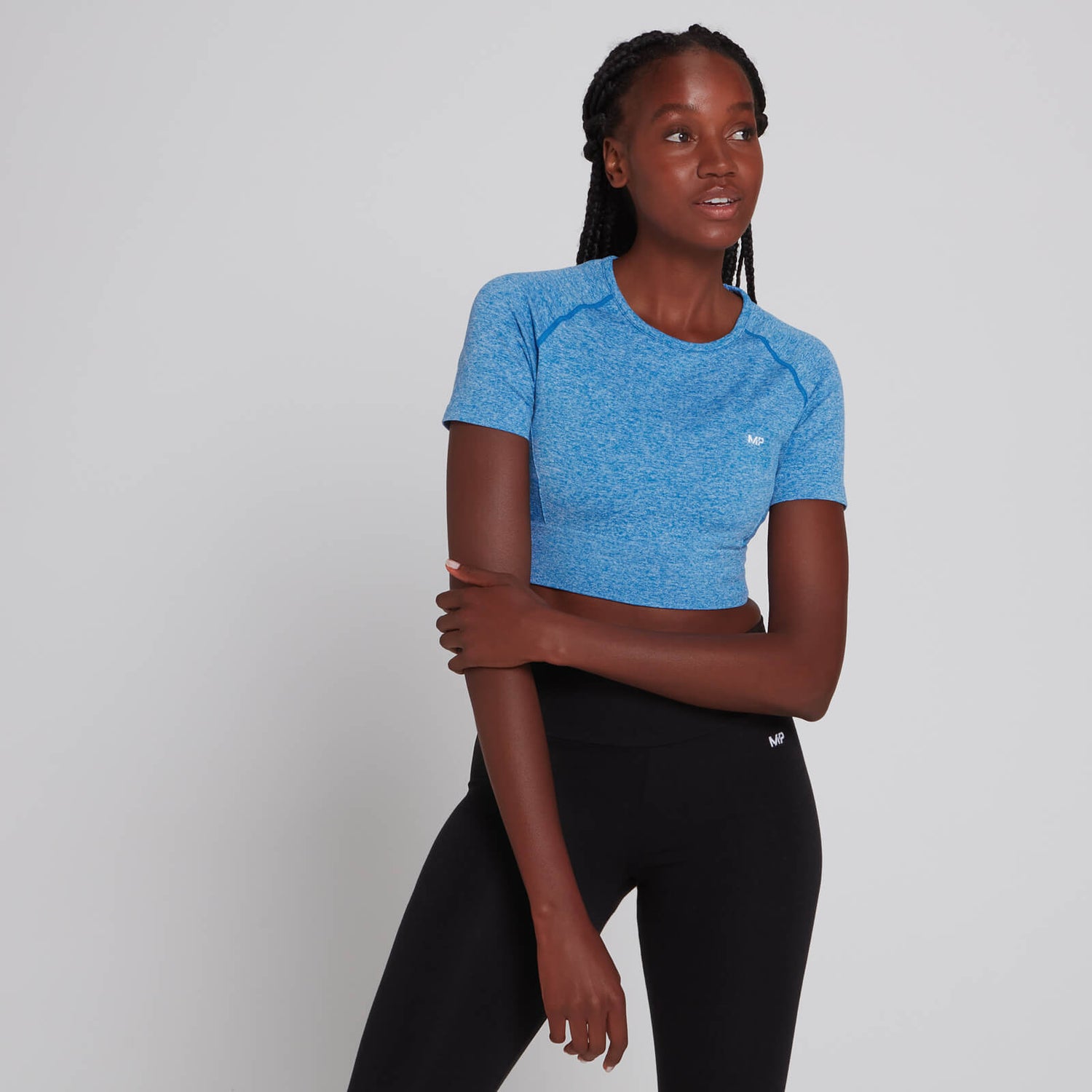 MP moteriški trumpi „Curve“ marškinėliai trumpomis rankovėmis – True Blue - XXS