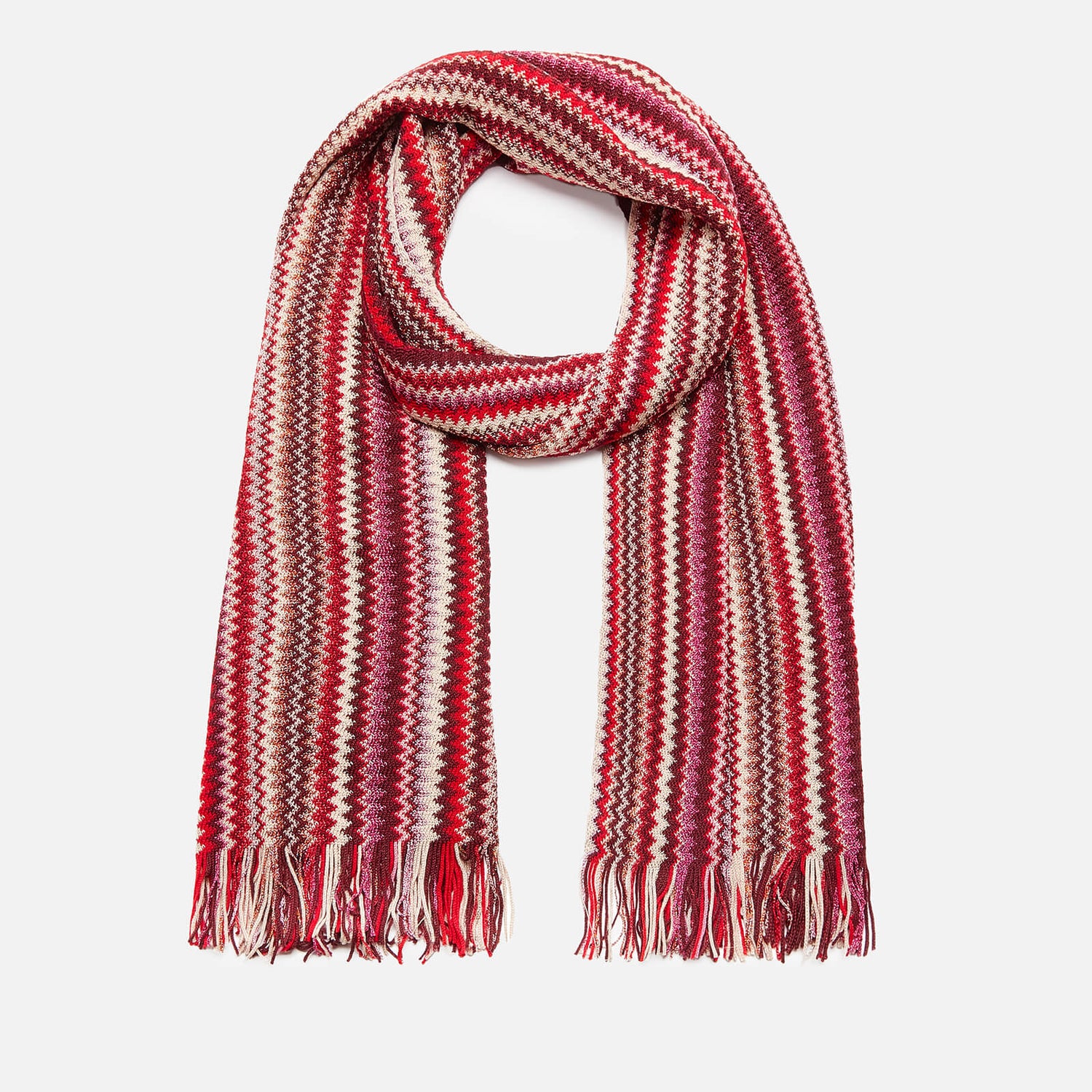 Missoni Women's Wool Mix Patterned Scarf - Red