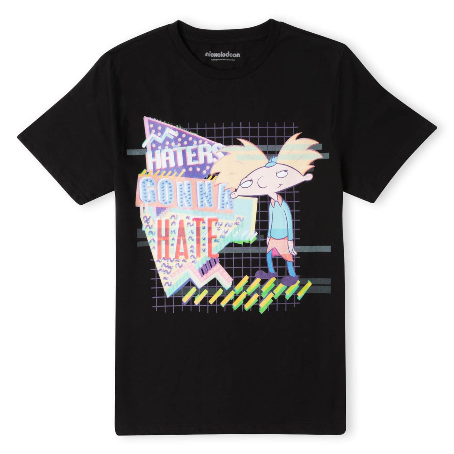 Nickelodeon Hey Arnold Haters Gonna Hate Unisex T-Shirt - Black - XL - Zwart