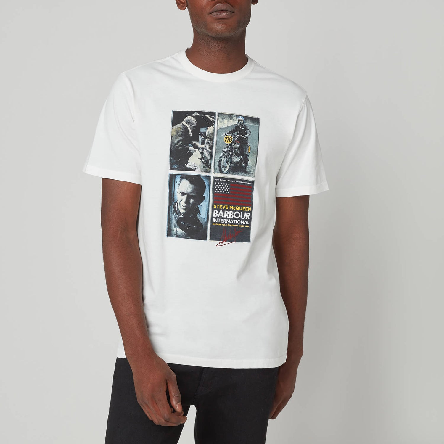 Barbour International X Steve McQueen Men's Multi Steve T-Shirt - Whisper White - S