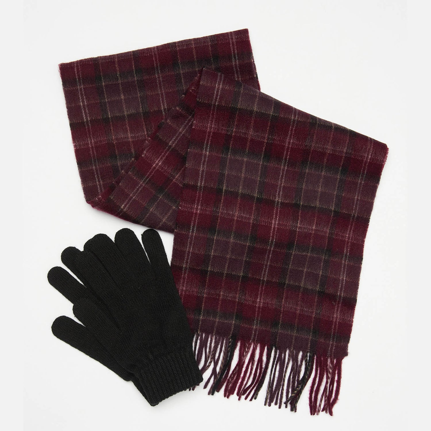 Barbour Heritage Men's Tartan Scarf & Glove Set - Winter Red