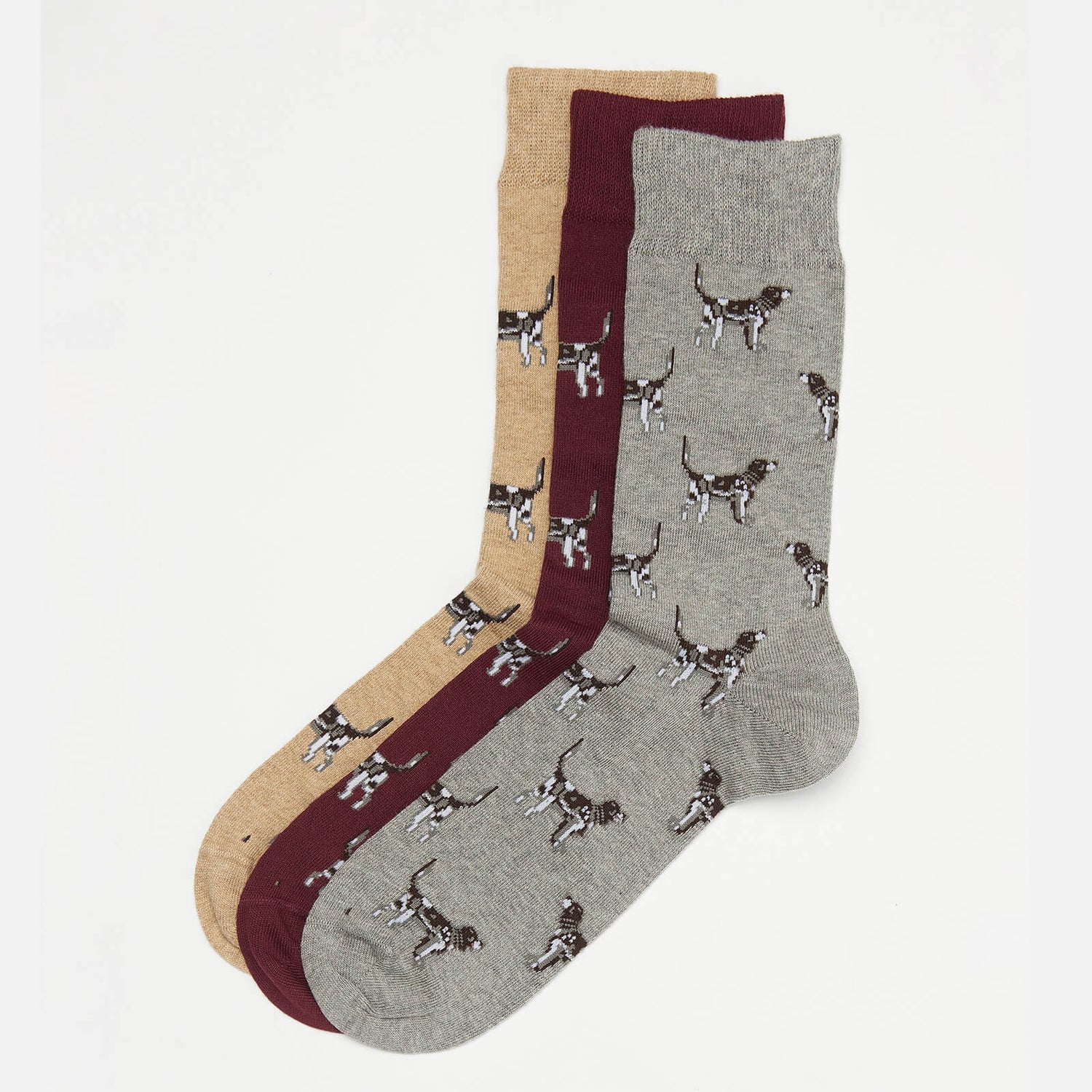 Barbour Heritage Men's Pointer Dog Socks Gift Box - Winter Red