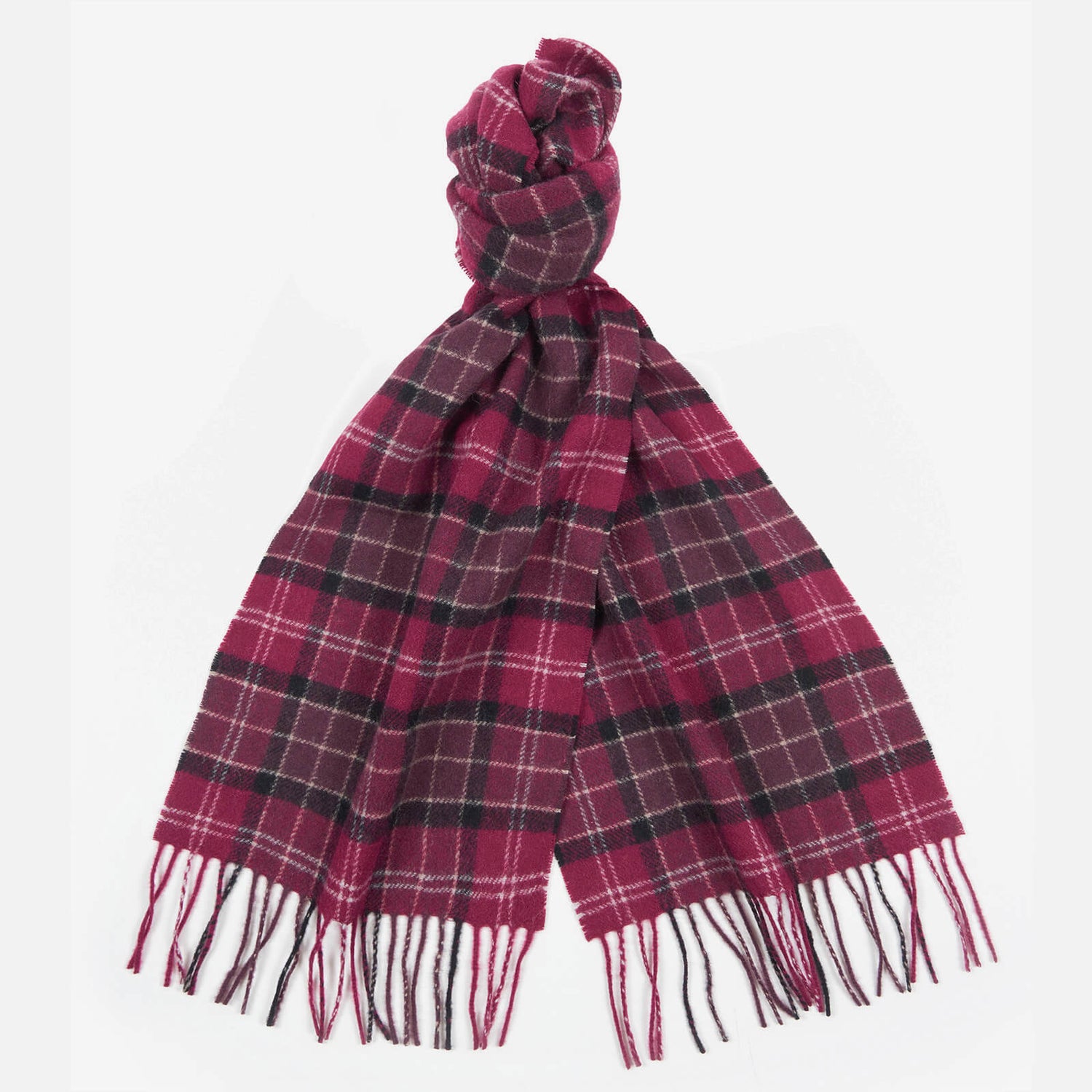 Barbour Heritage Men's Tartan Lambswool Scarf - Winter Red