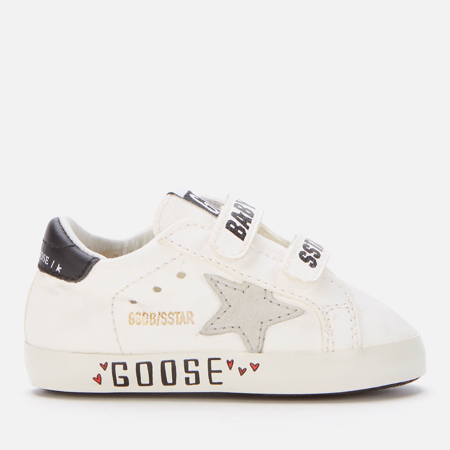 Golden Goose Babys' Nappa Upper And Stripes Suede Signature Foxing Trainers - White/Ice/Black - UK 0 Baby