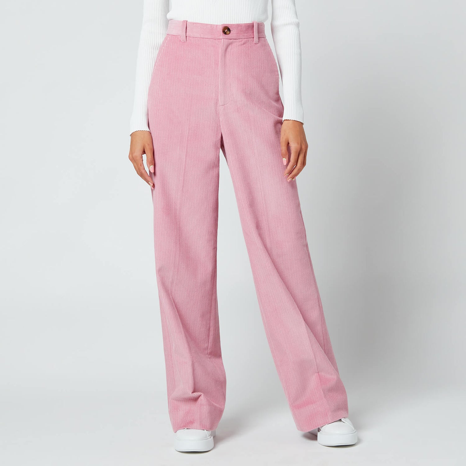 Ted Baker Women's Benitot Straight Wide Leg Corduroy Trousers - Pink