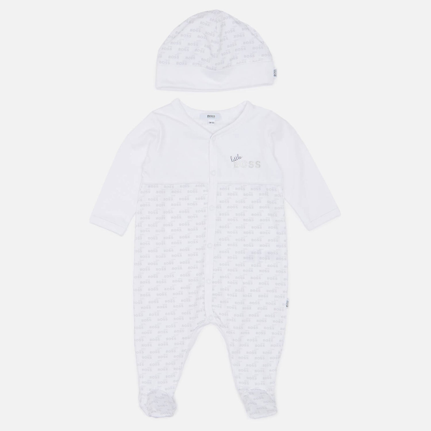 Hugo Boss Baby Sleepsuit & Pull On Hat Set - White