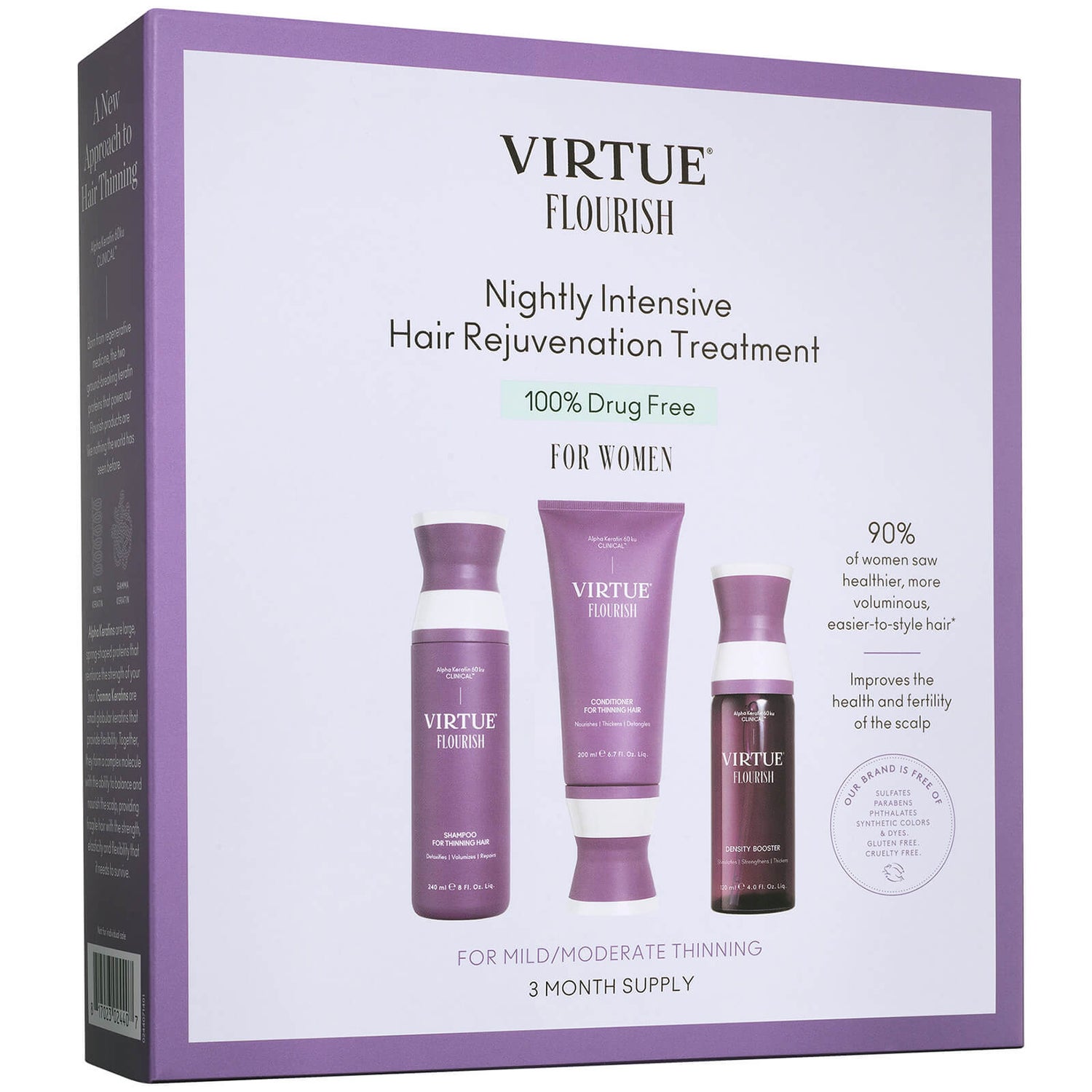 VIRTUE Flourish Nightly Intensive Hair Rejuvenation Treatment Hair Kit 3 piece