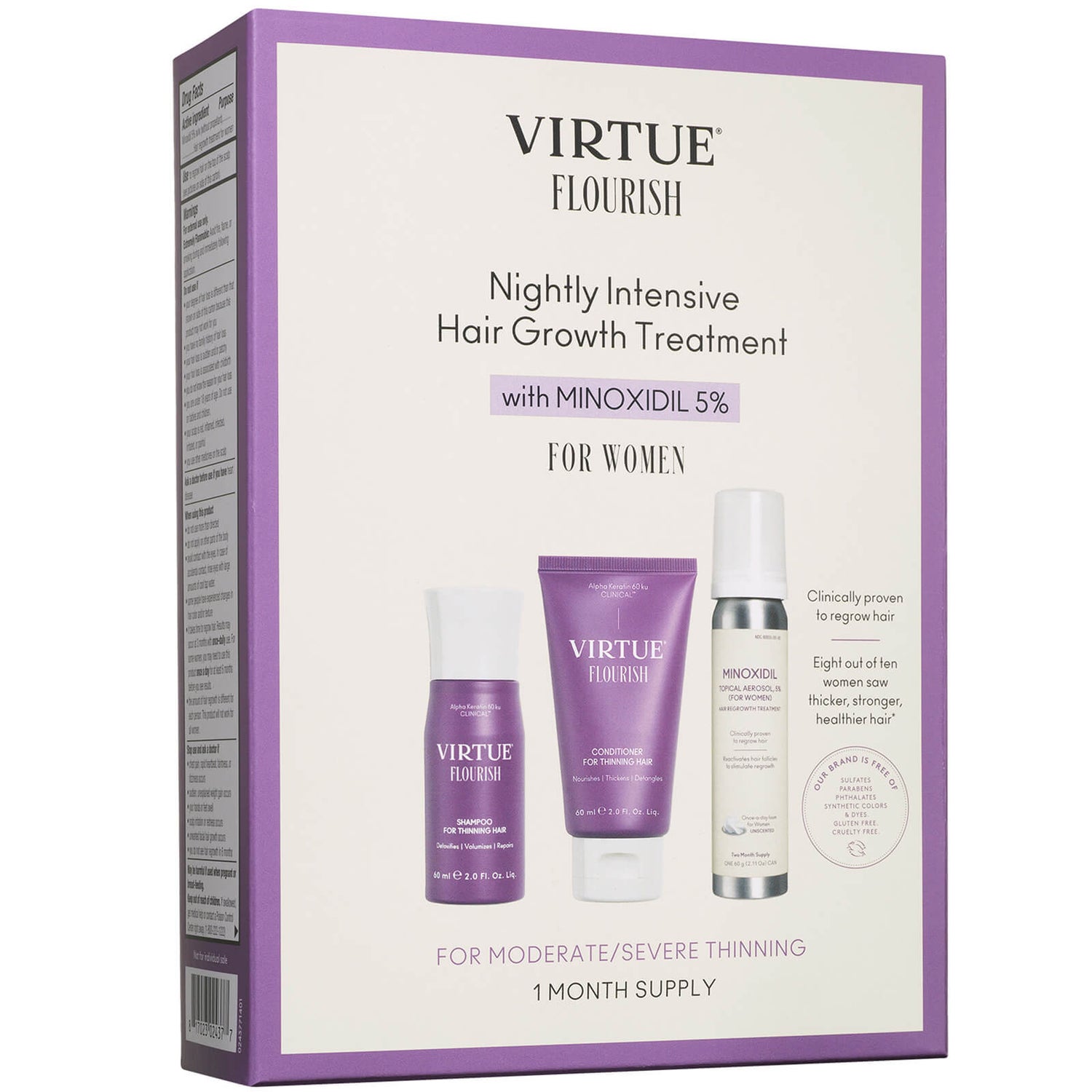 VIRTUE Flourish Nightly Intensive Hair Growth Treatment - Trial Size 3 piece