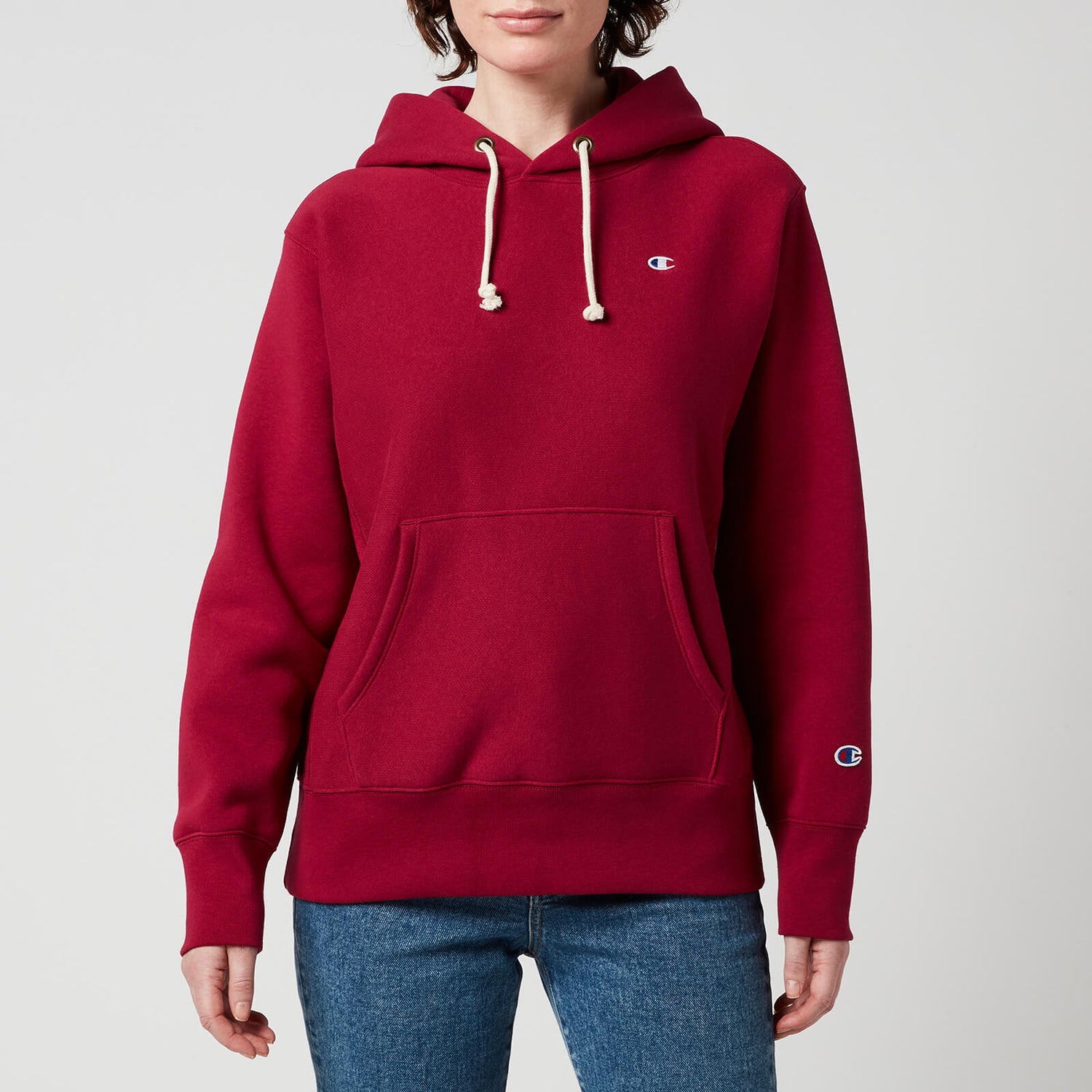 Champion Women's Hooded Sweatshirt - Burgundy - XS