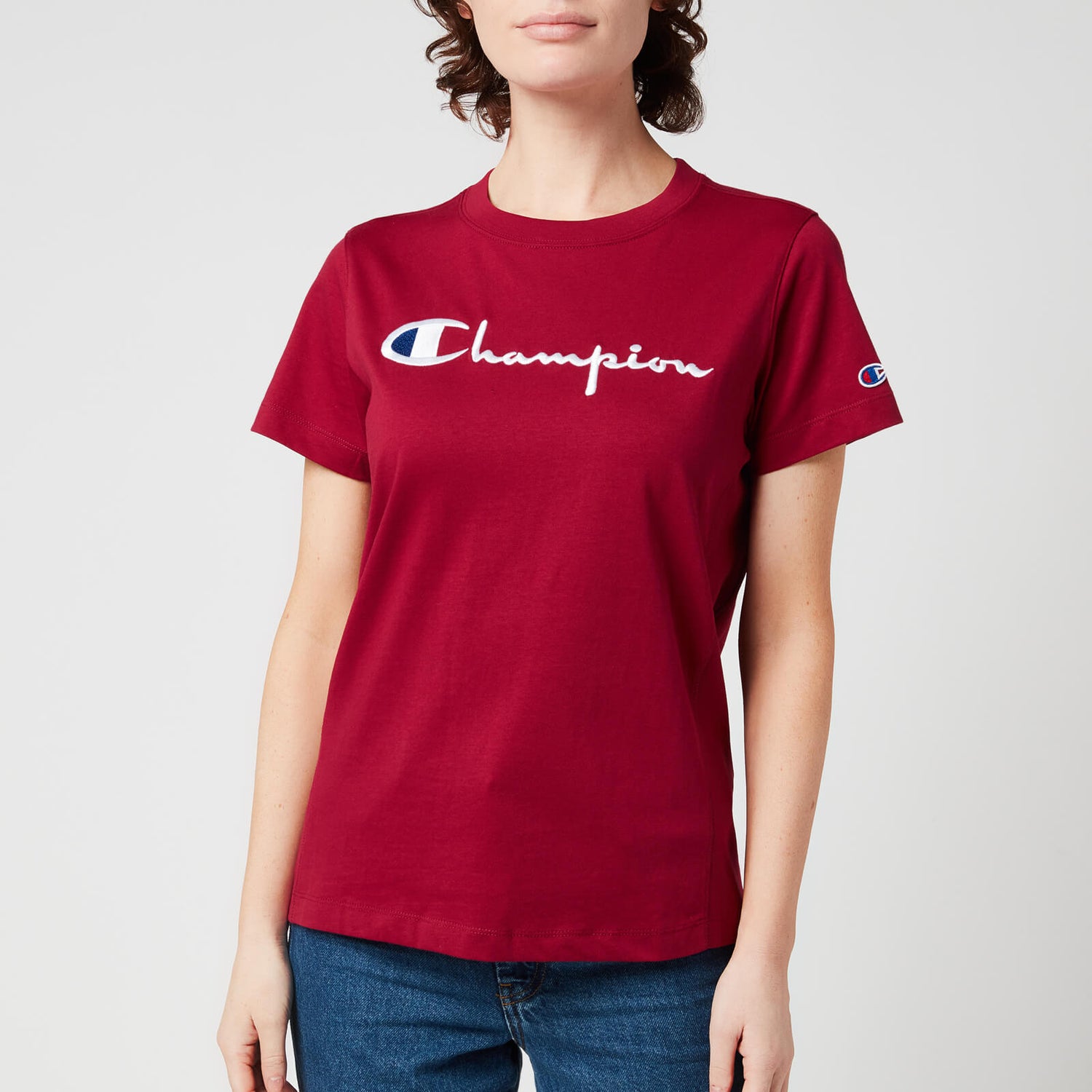 Champion Women's Crewneck T-Shirt - Burgundy - S