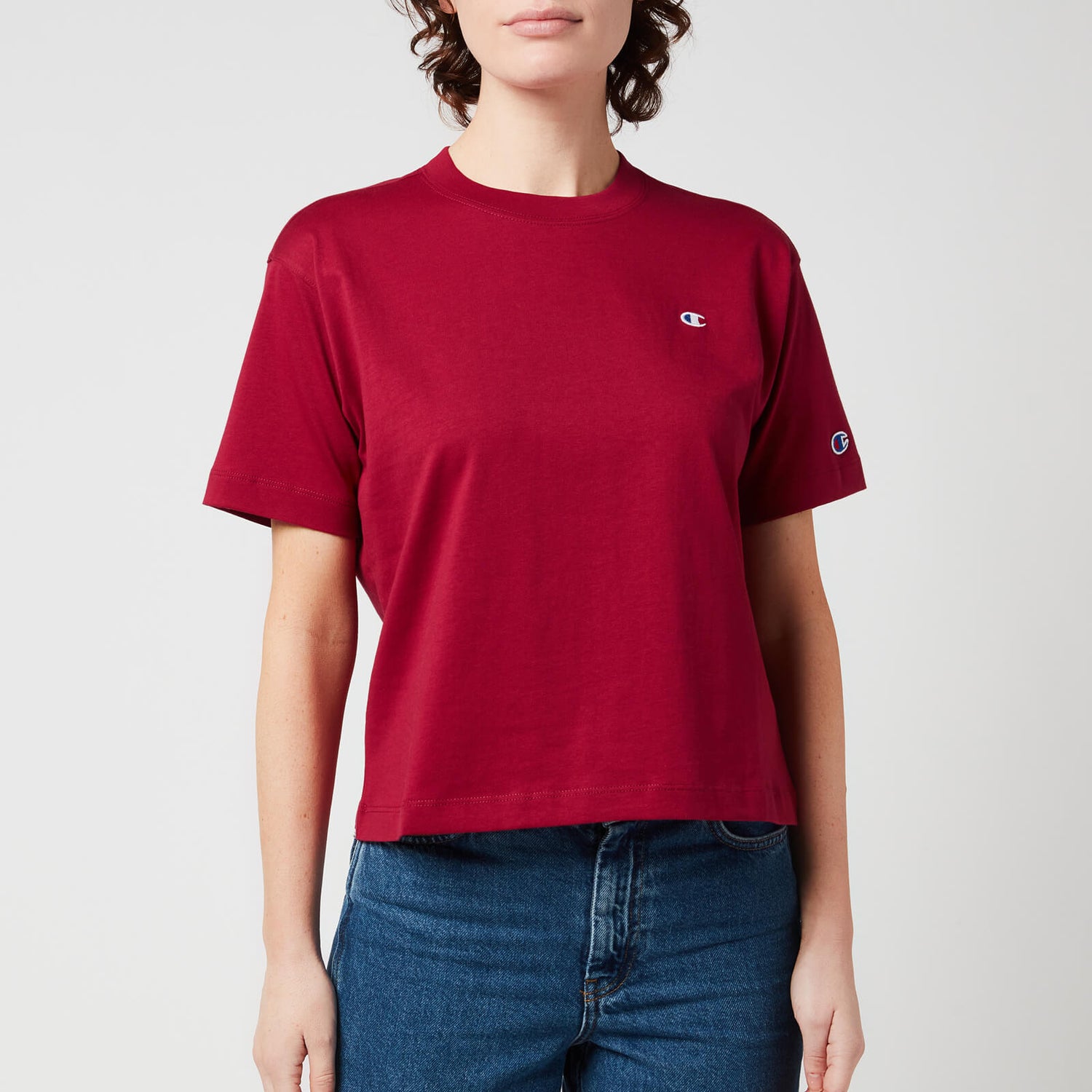 Champion Women's Cropped Crewneck T-Shirt - Burgundy - XS