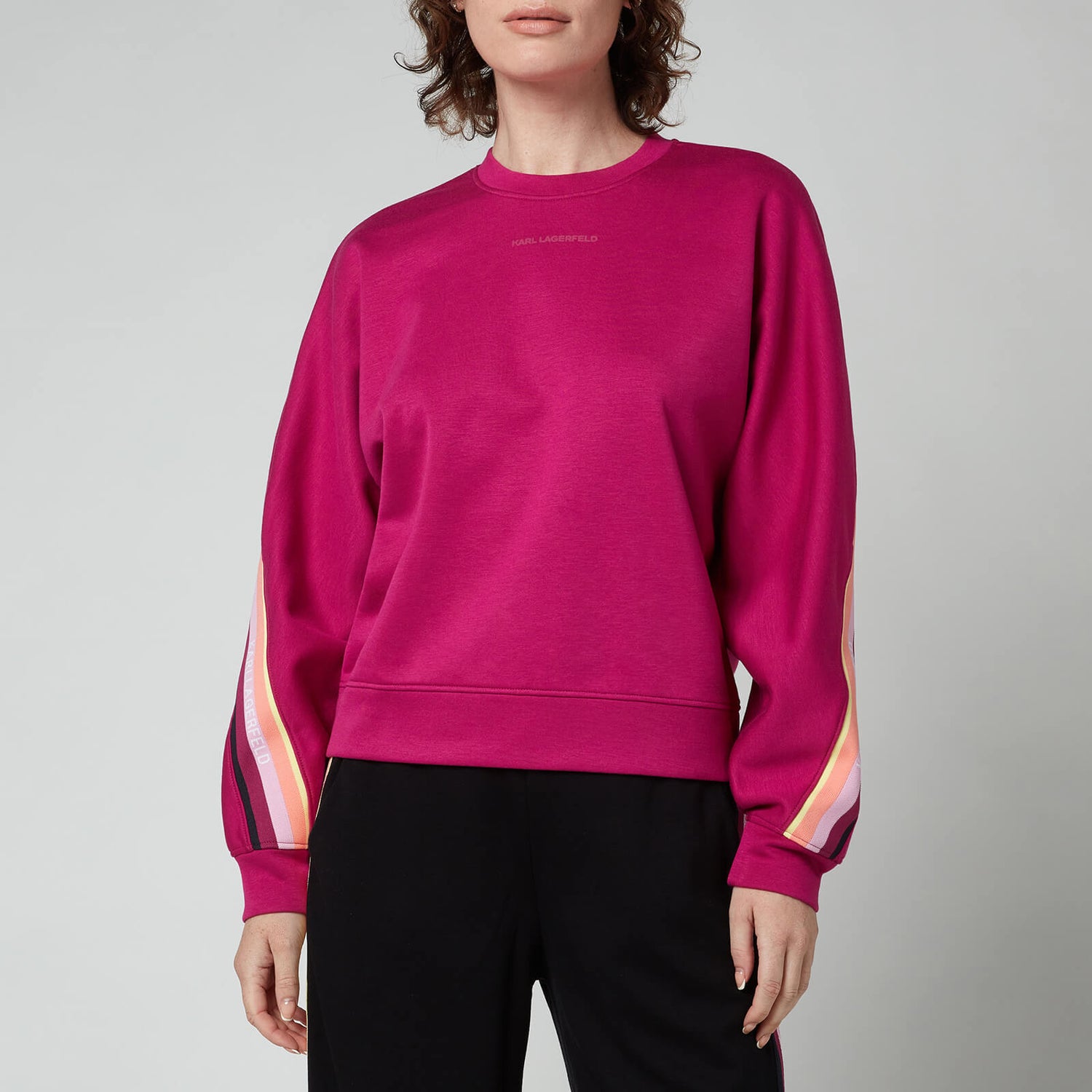 KARL LAGERFELD Women's Double Jersey Tape Sweatshirt - Fuschia - XS