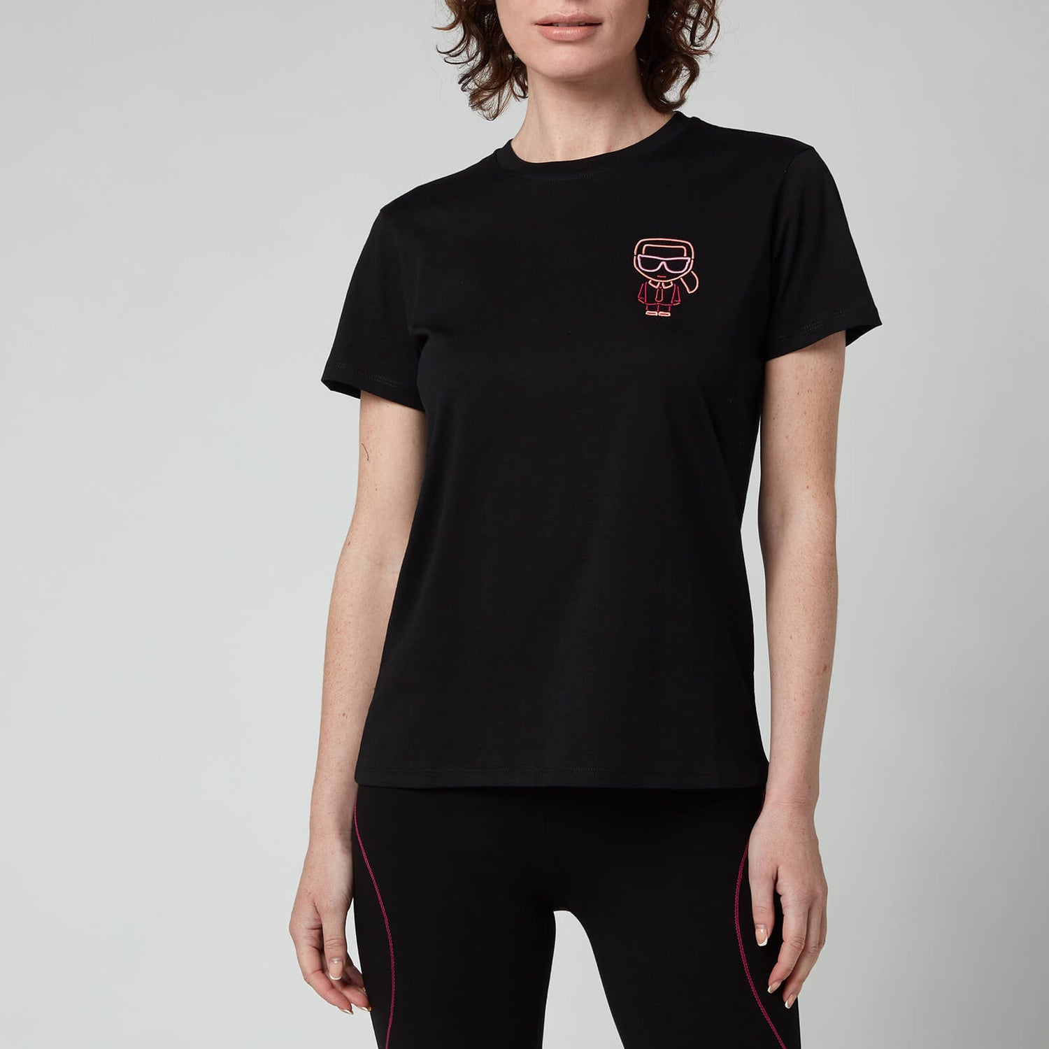 KARL LAGERFELD Women's Organic Mini Karl Ikonik Outline T-Shirt - Black