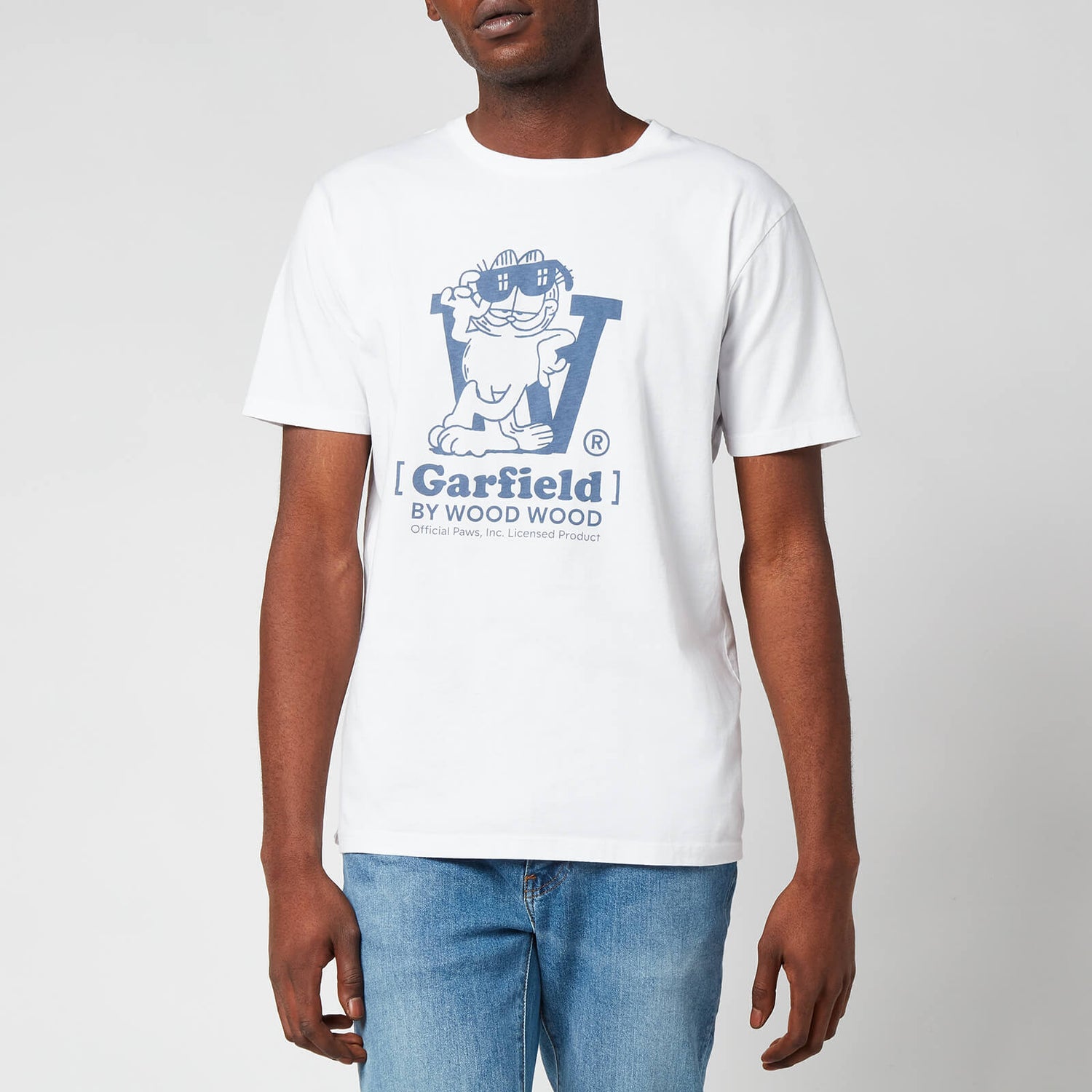 Wood Wood X Garfield Men's Ace Lean Logo T-Shirt - White - S