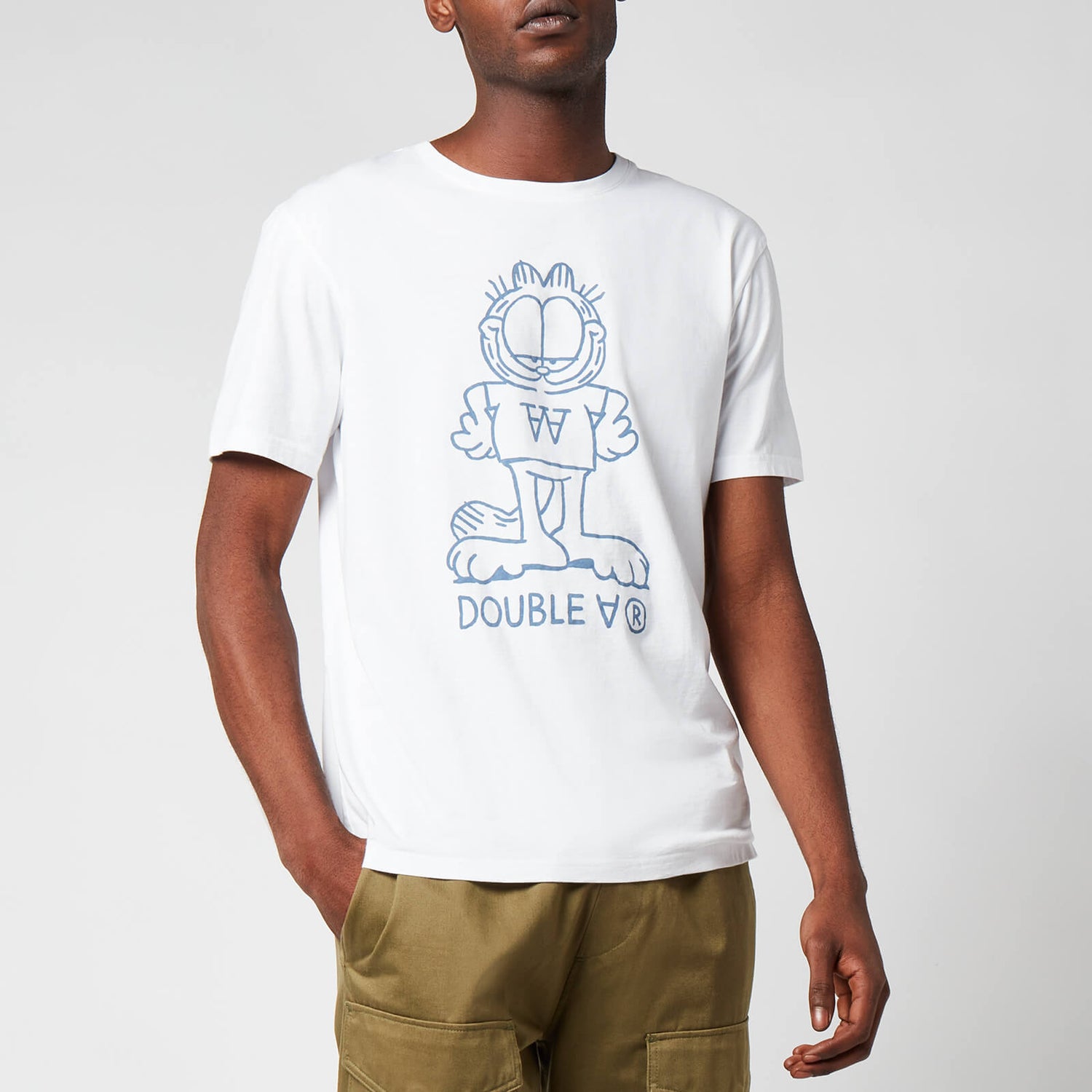 Wood Wood X Garfield Men's Ace Standing Logo T-Shirt - White - XXL