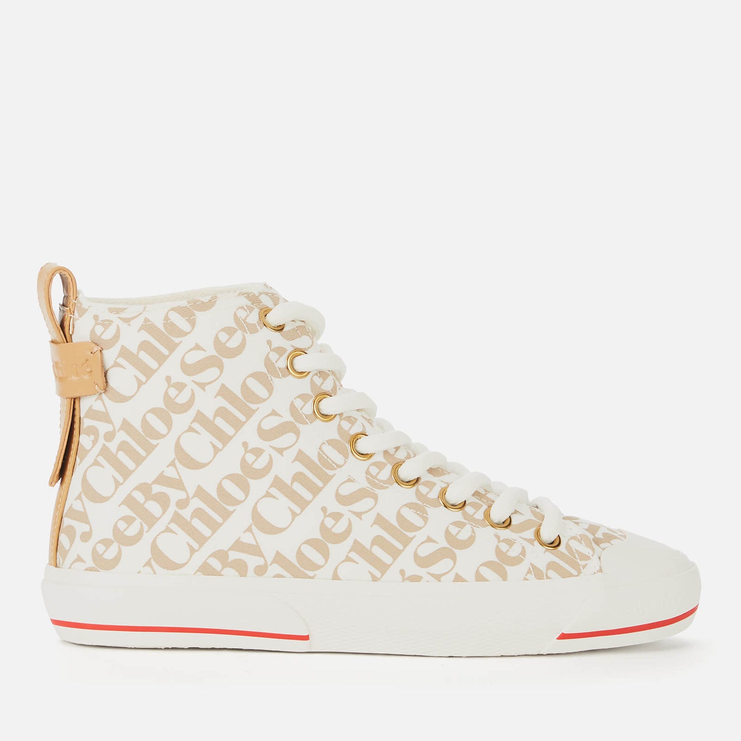See by Chloé Women's Aryana Canvas Hi-Top Trainers - Logo SBC White