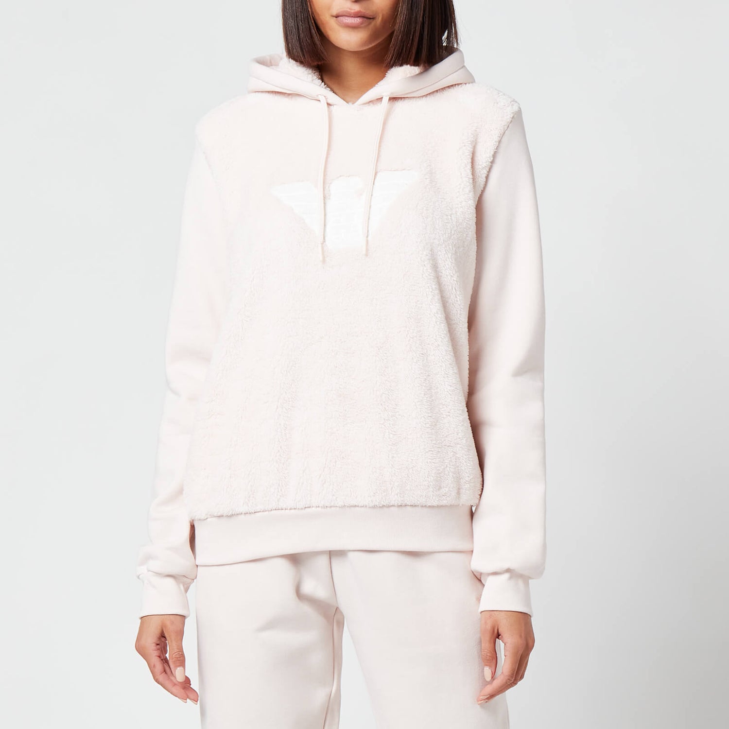 Emporio Armani Loungewear Women's Fuzzy Fleece Sweater - Powder Pink
