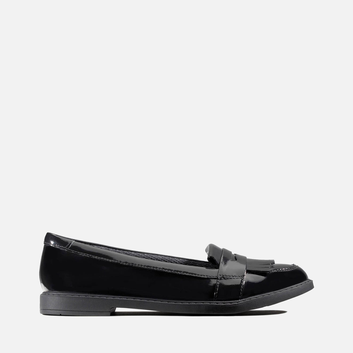 Clarks Youth Scala Bright School Shoes - Black Patent