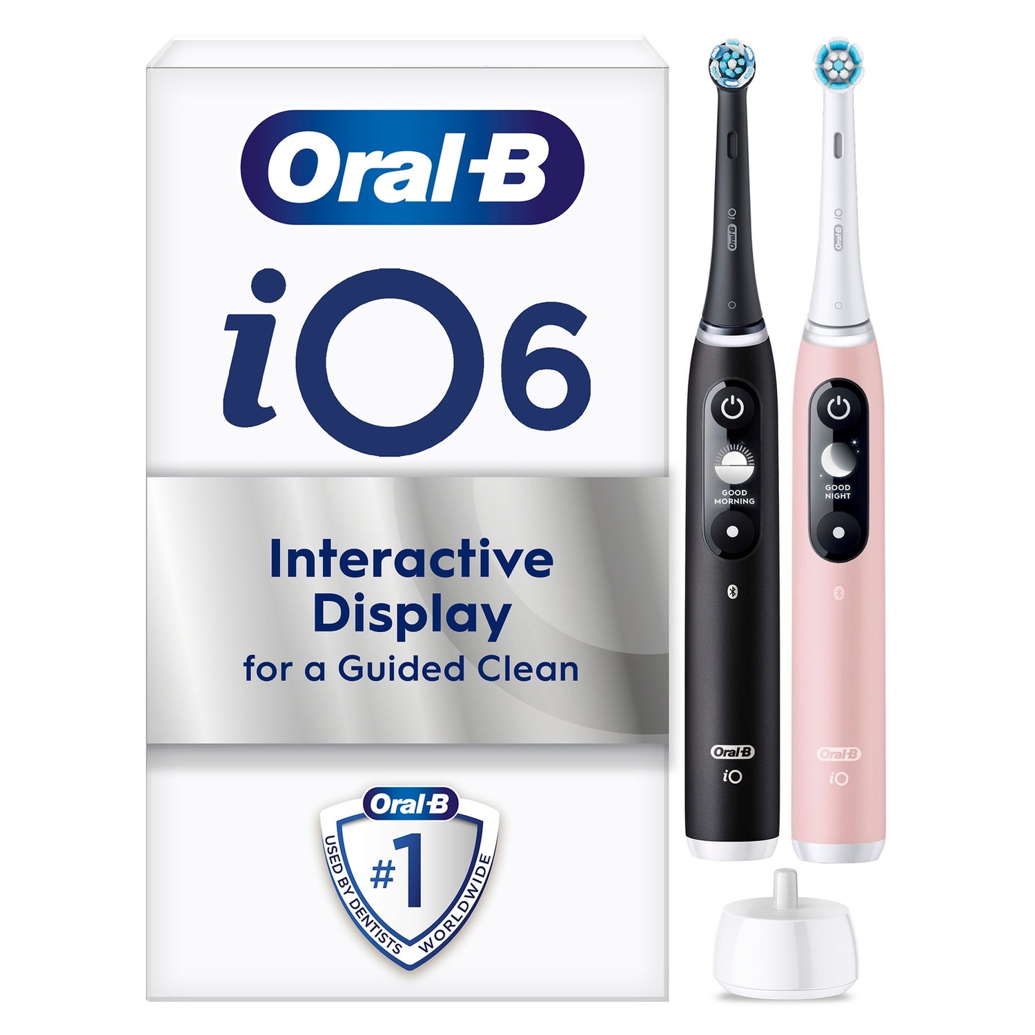 iO6 Duo Pack of Two Electric Toothbrushes, Black Lava & Pink Sand