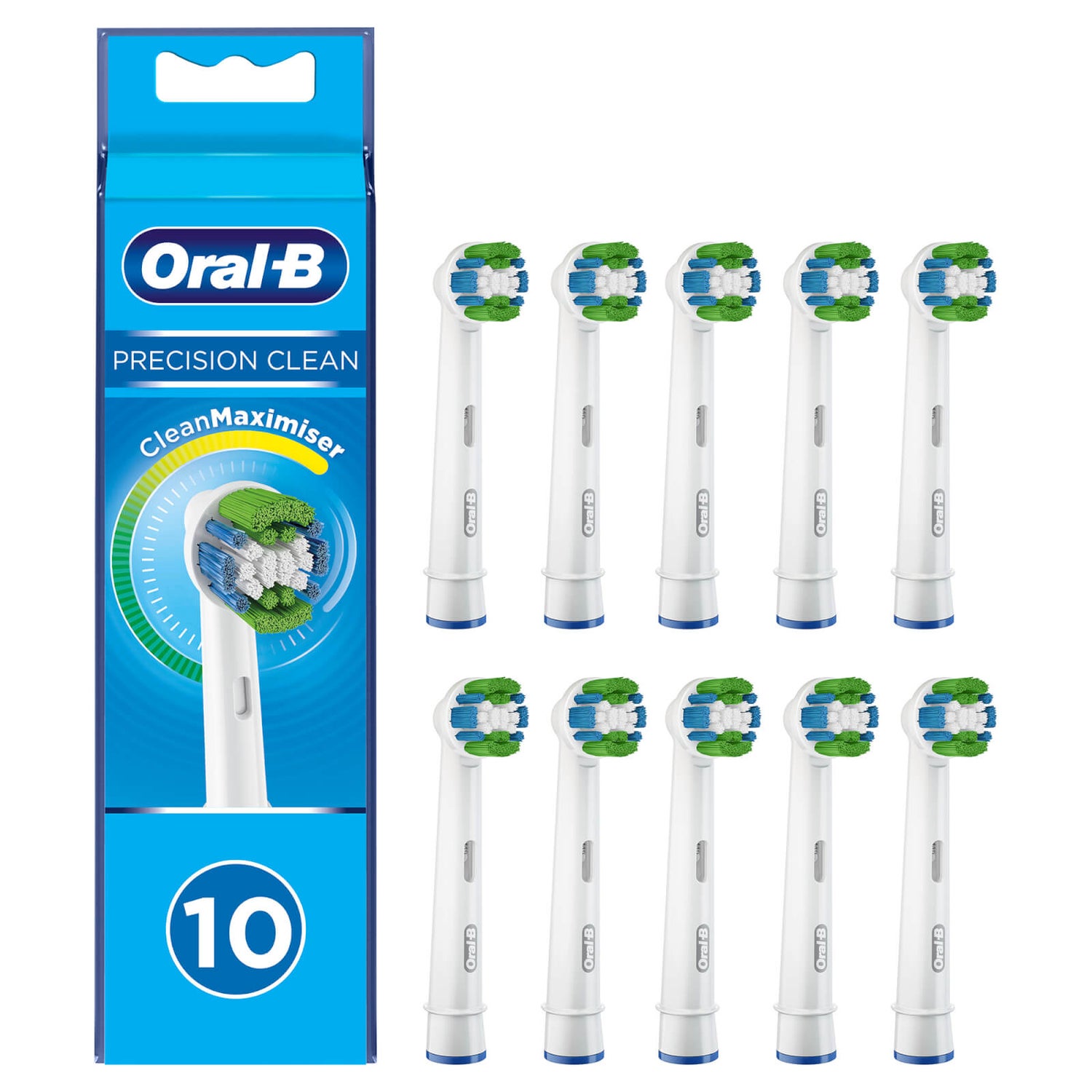 Oral-B Precision Clean Toothbrush Head with CleanMaximiser Technology, Pack of 10 Counts