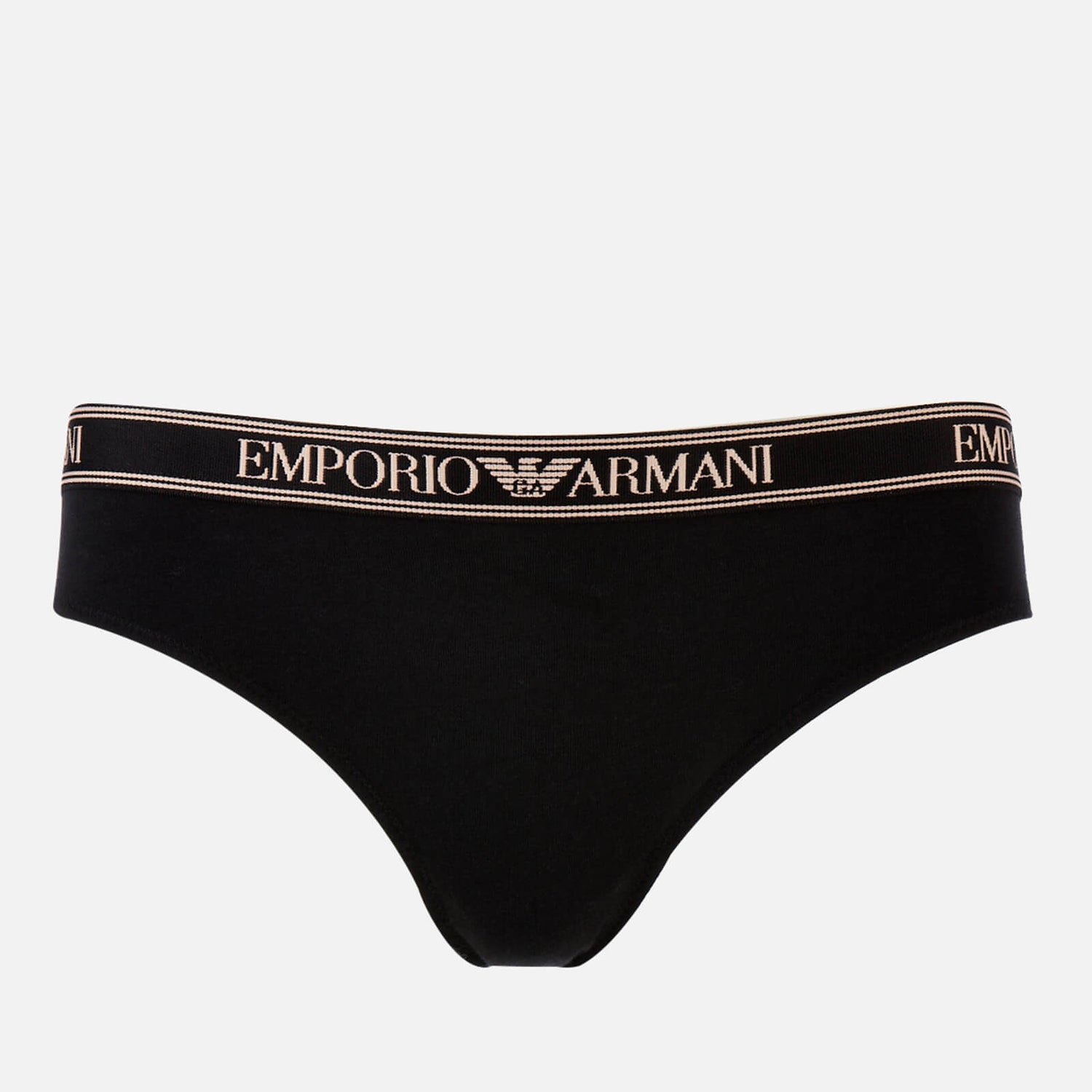 Emporio Armani Women's Iconic Logoband 2 Pack Brief - Black - XS