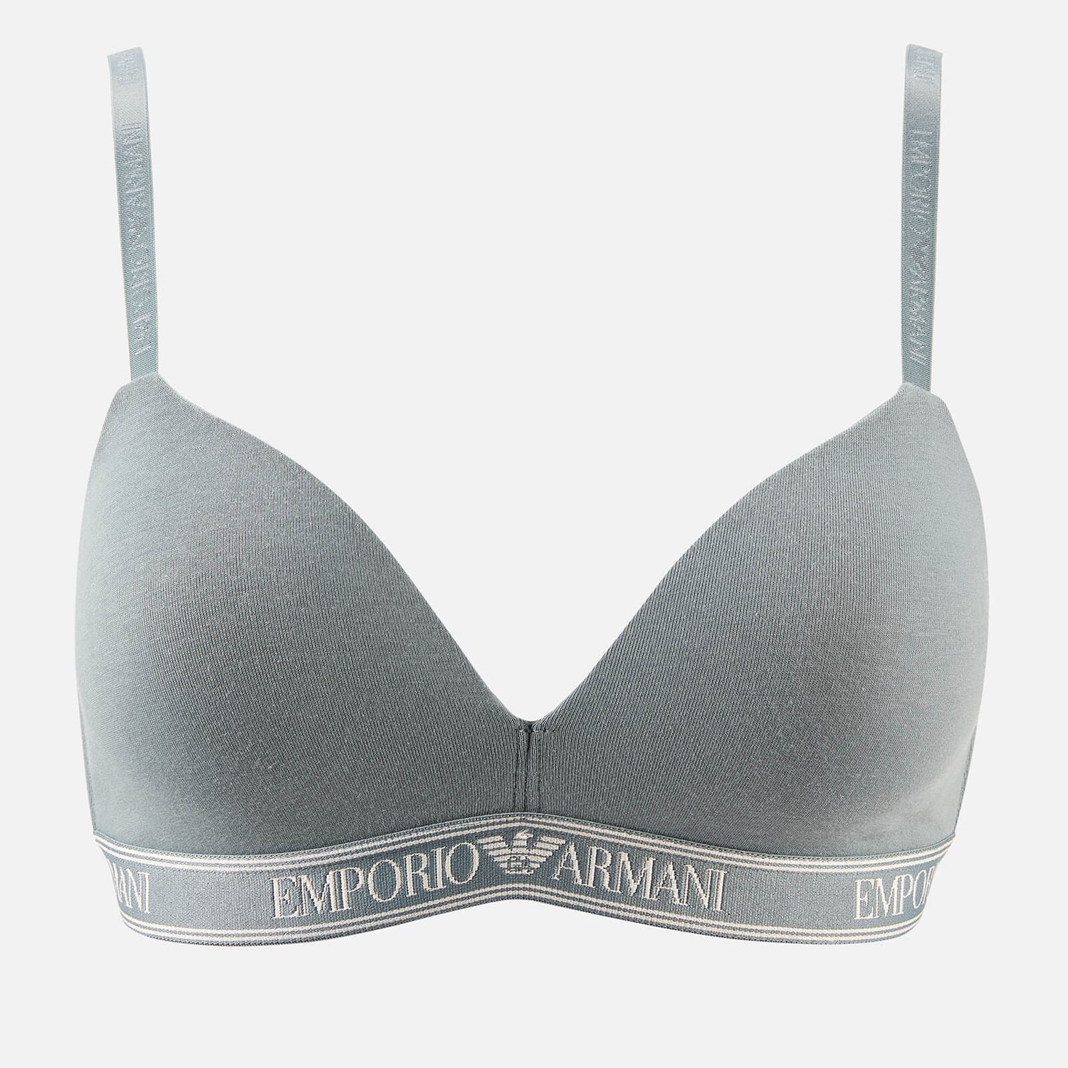Emporio Armani Women's Iconic Logoband Triangle Bra - Powder Blue