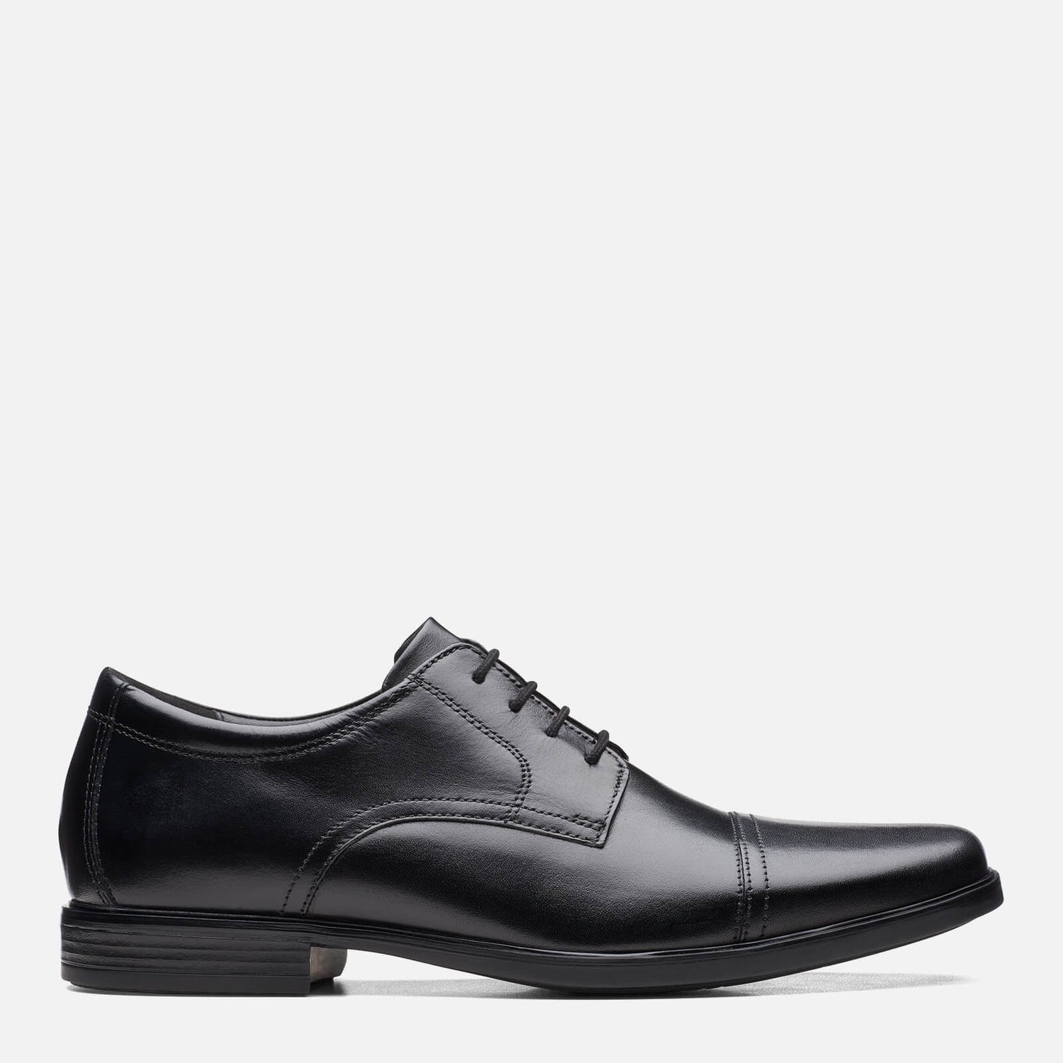 Clarks Men's Howard Cap Leather Oxford Shoes - Black - UK 10