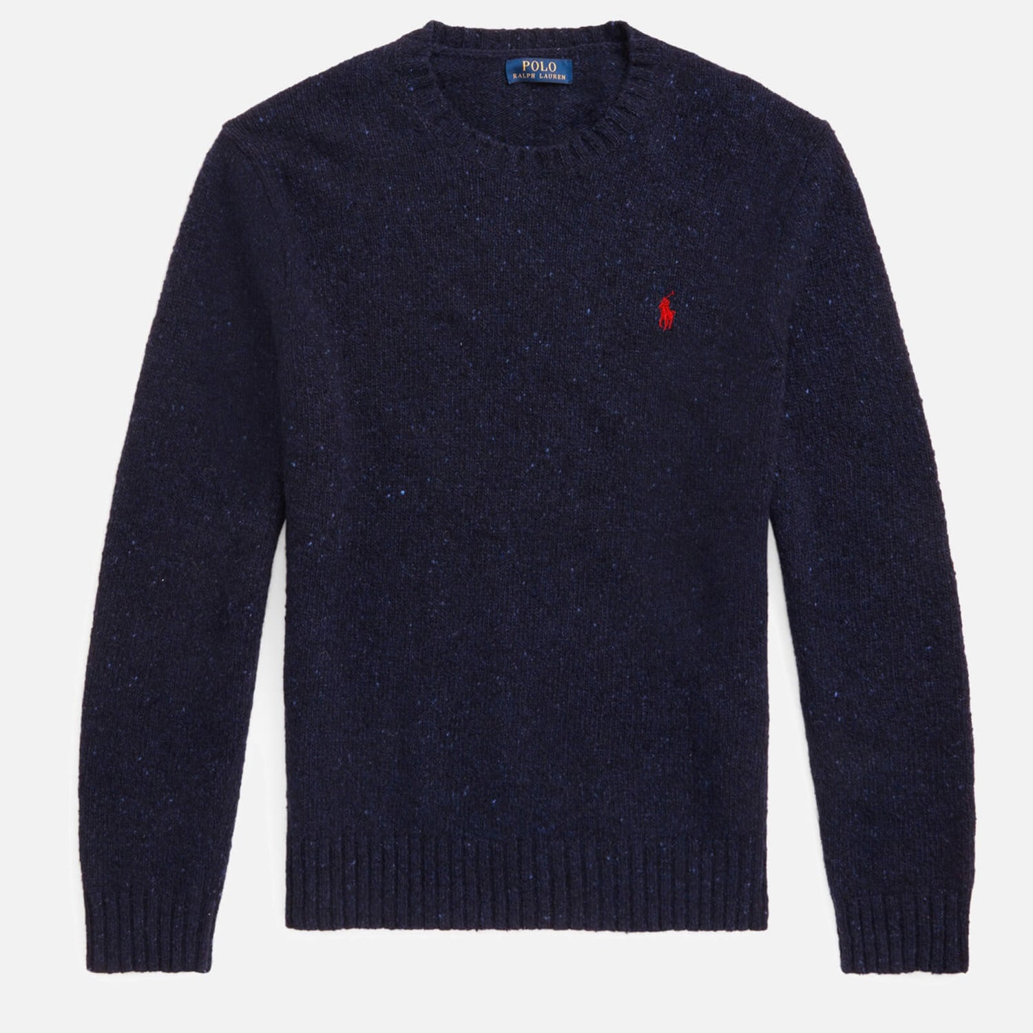 Polo Ralph Lauren Men's Wool Blend Crewneck Jumper - Navy Donegal