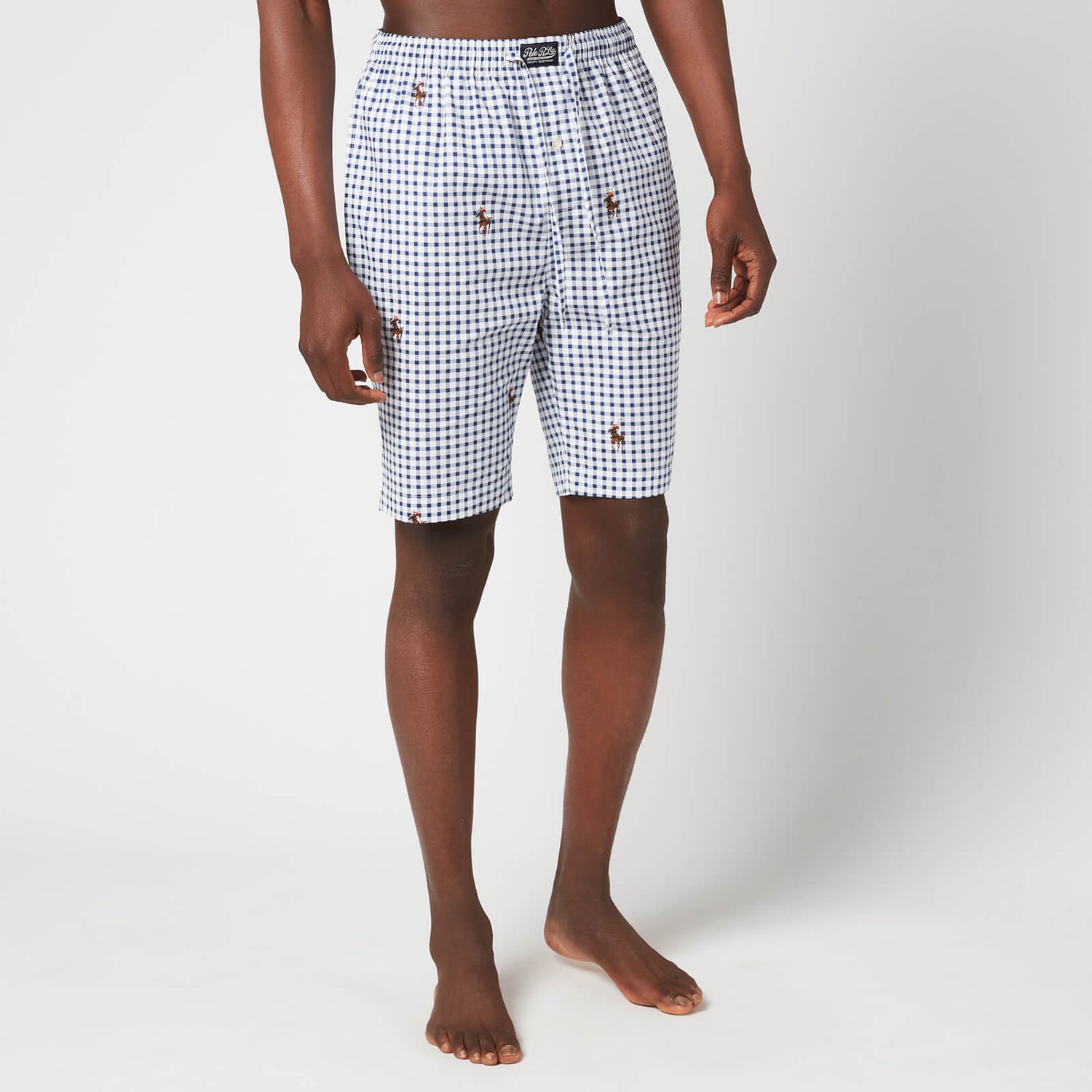 Polo Ralph Lauren Men's All Over Bear Pajama Shorts - Navy Multi Plaid
