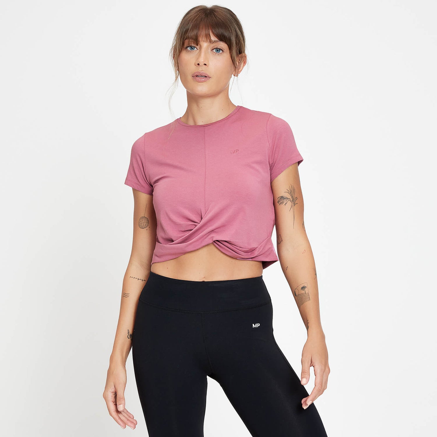 Перекрученная спереди укороченная женская футболка MP Composure, лиловая - XXS