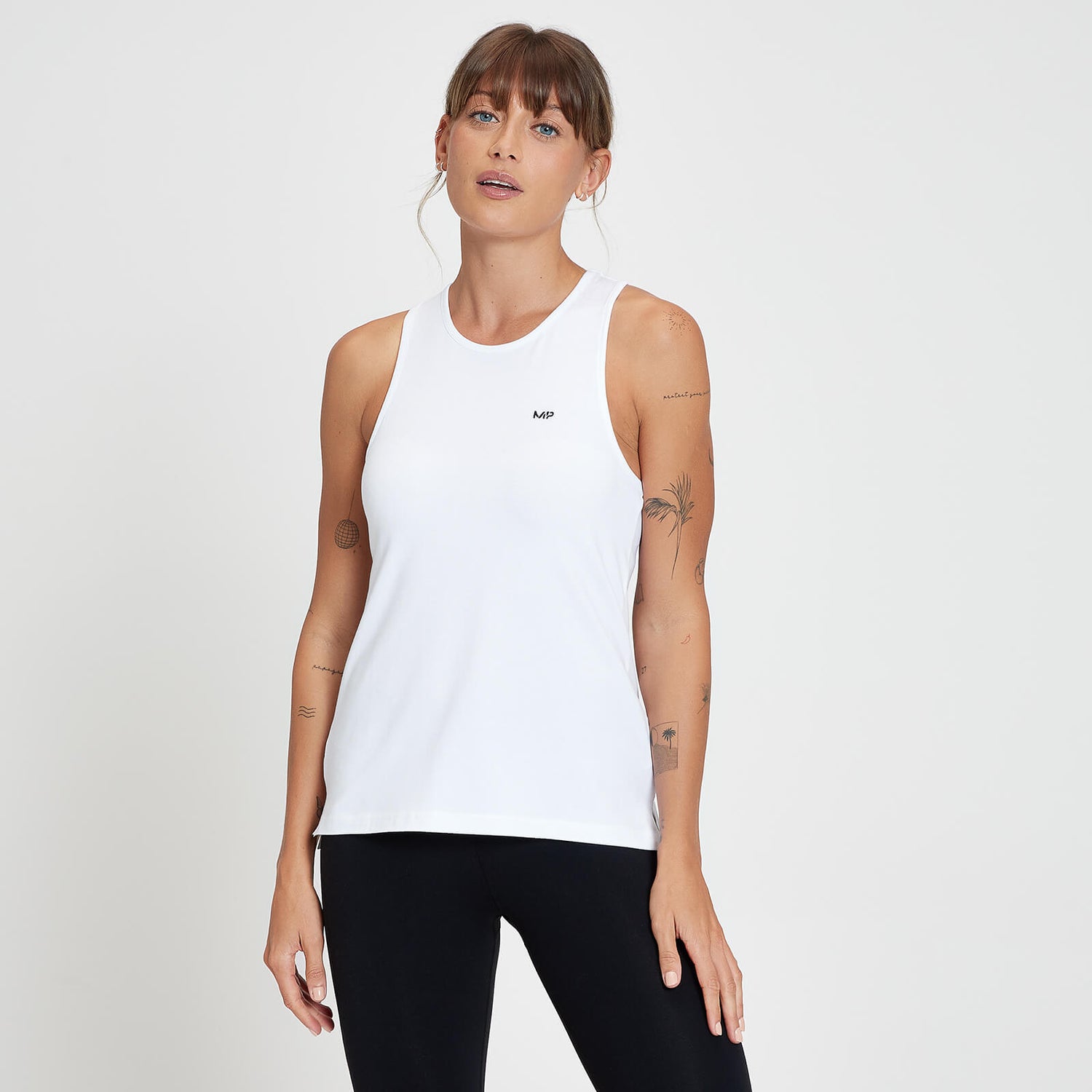 Camiseta sin mangas con espalda nadadora Composure para mujer de MP - Blanco - XXS