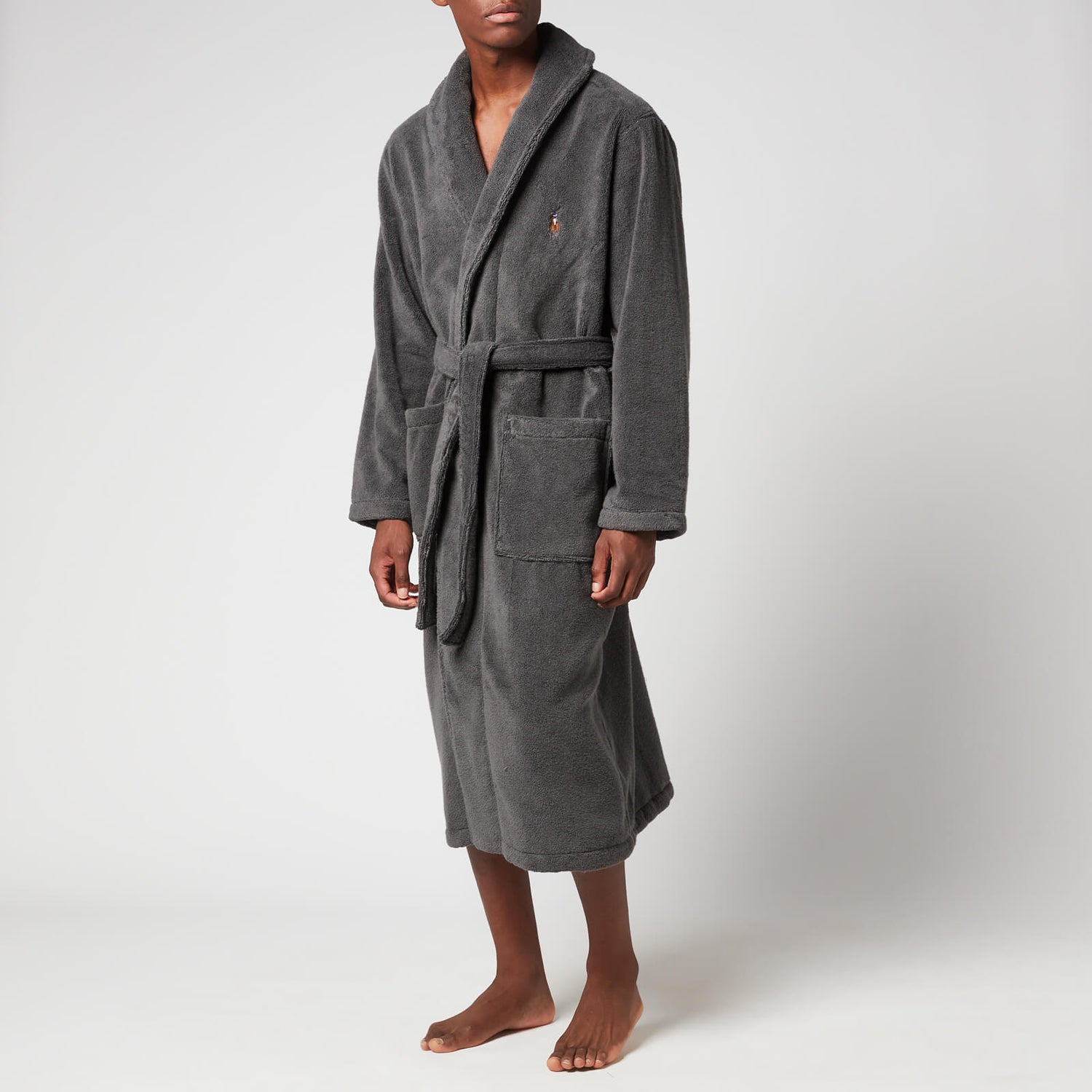 Polo Ralph Lauren Men's Cotton Terry Dressing Gown - Dark Slate