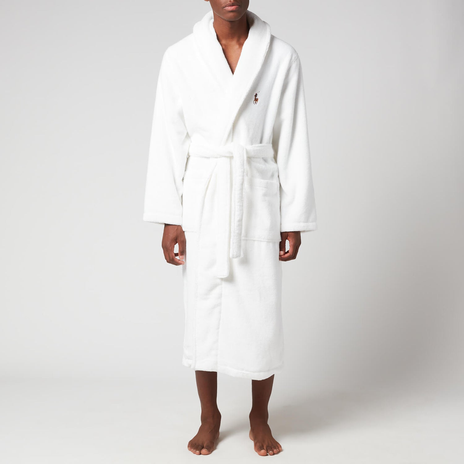 Polo Ralph Lauren Men's Cotton Terry Dressing Gown - White - S/M