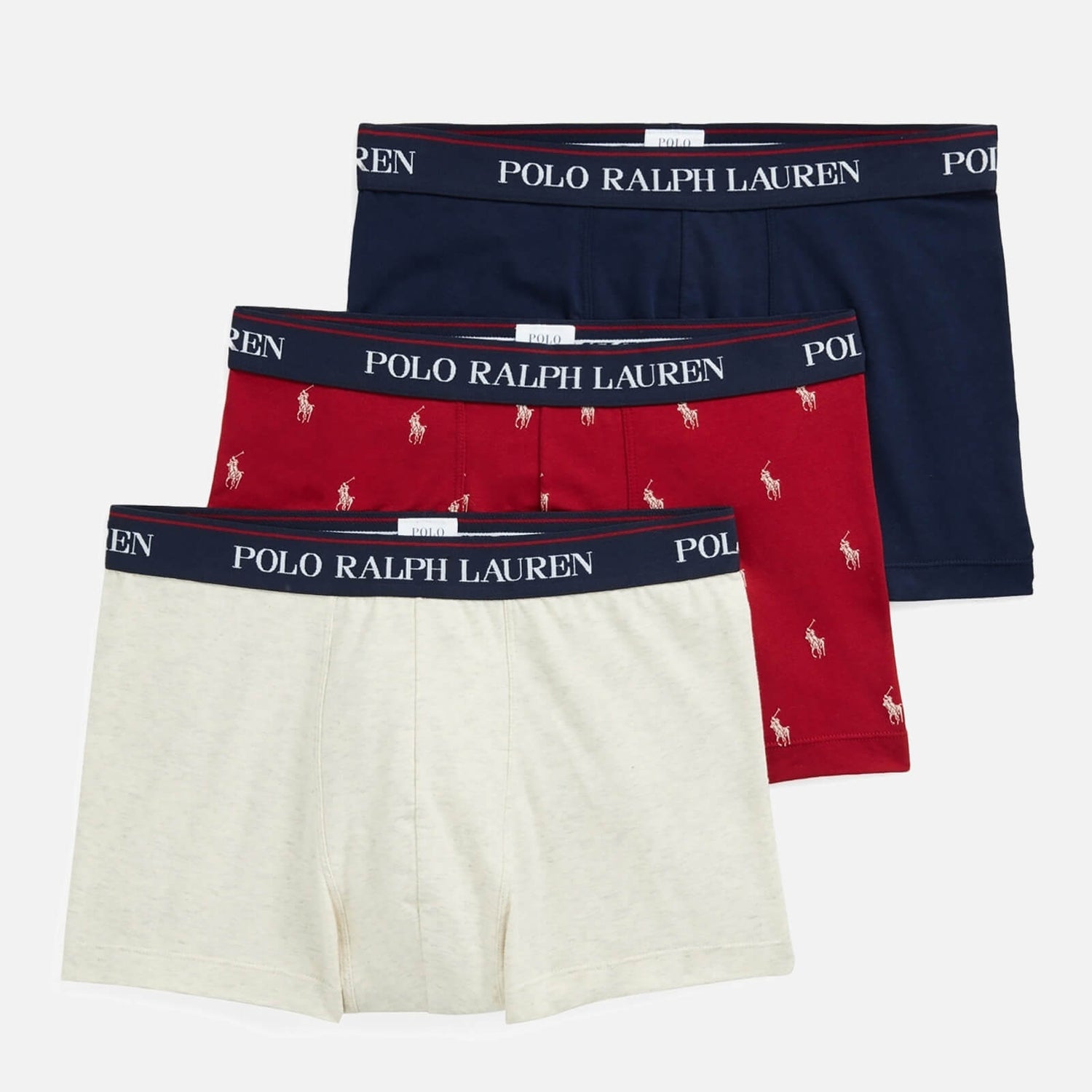 Polo Ralph Lauren Men's 3-Pack Classic Trunk Boxer Shorts - Navy/Red/Oatmeal