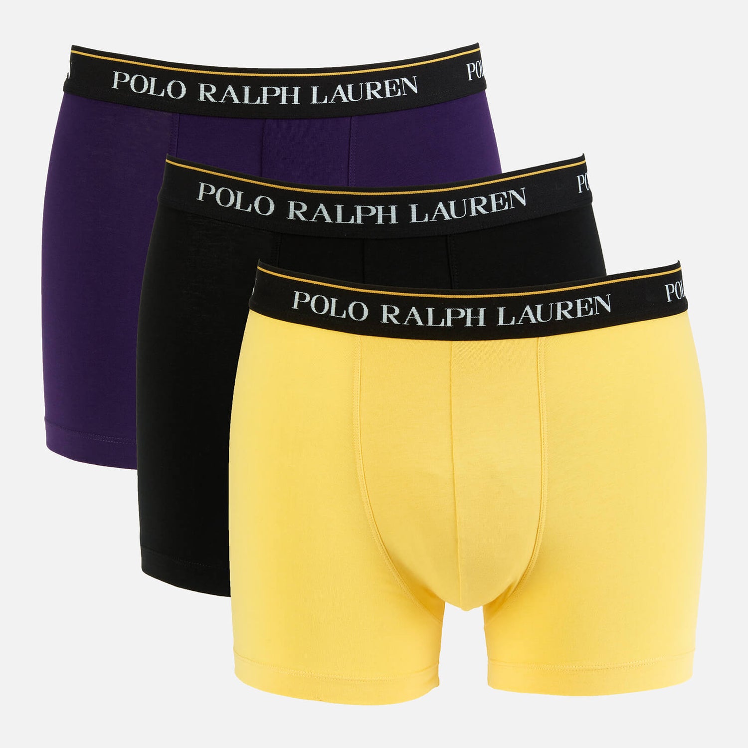 Polo Ralph Lauren Men's 3-Pack Classic Trunk Boxer Shorts - Black/Purple/Yellow