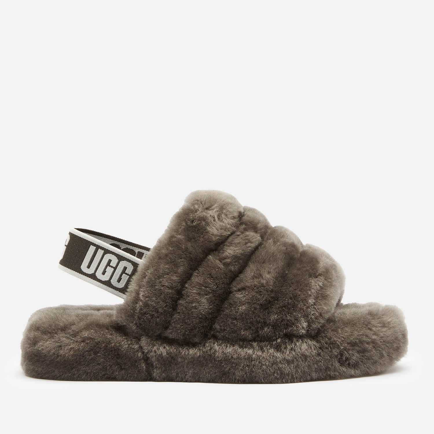 UGG Kids' Fluff Yeah Slide Slippers - Charcoal - UK 12 Kids