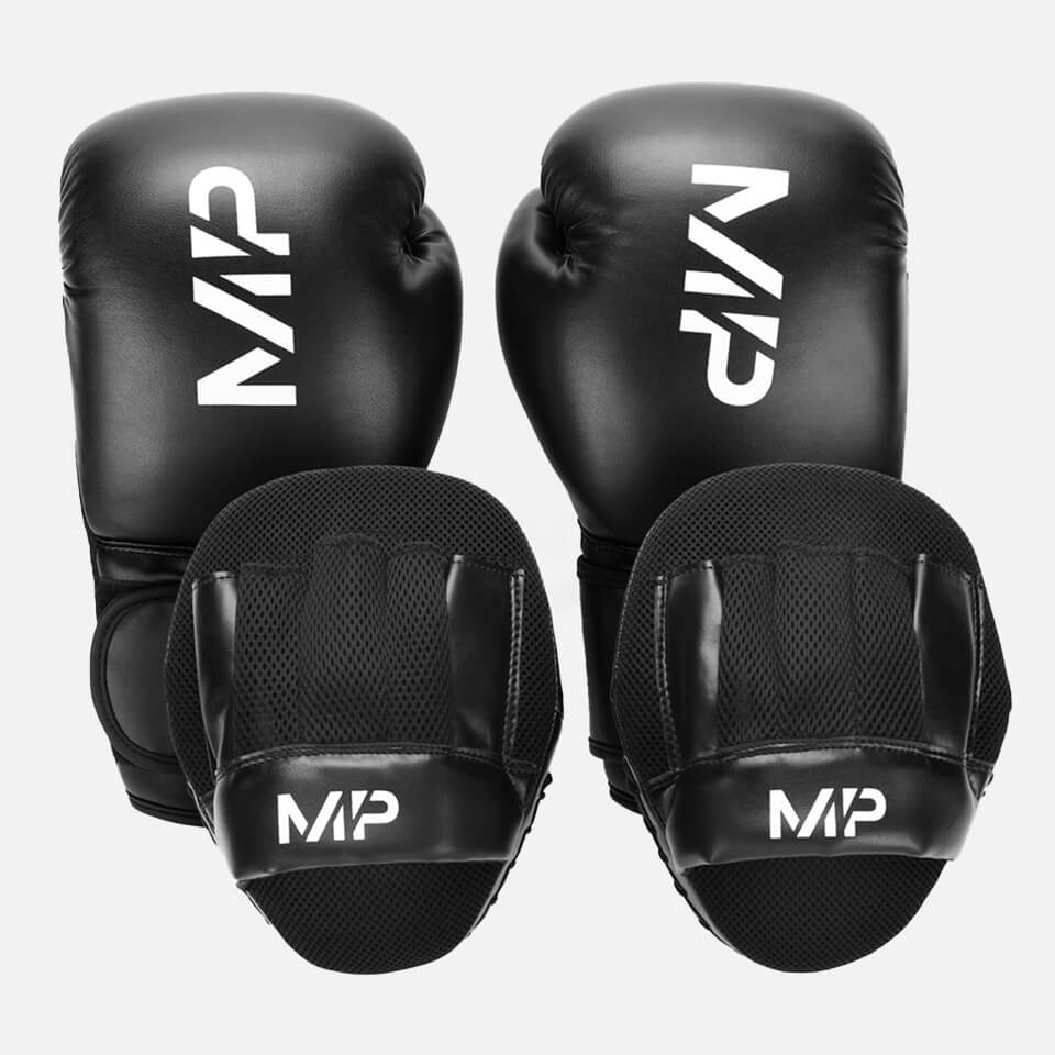 Paquete de guantes y almohadillas de boxeo de MP - Negro - 8oz