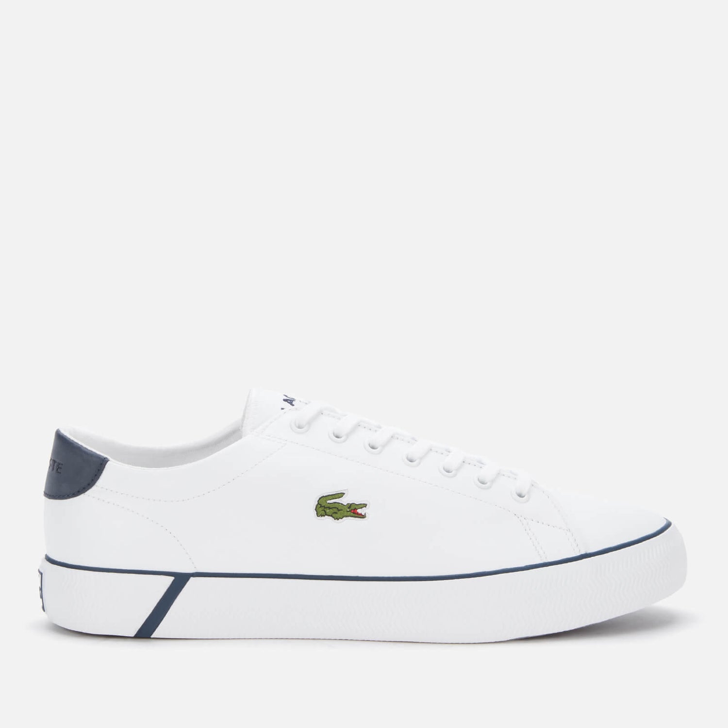 Lacoste Men's Gripshot Bl21 1 Leather Vulcanised Trainers - White/Navy