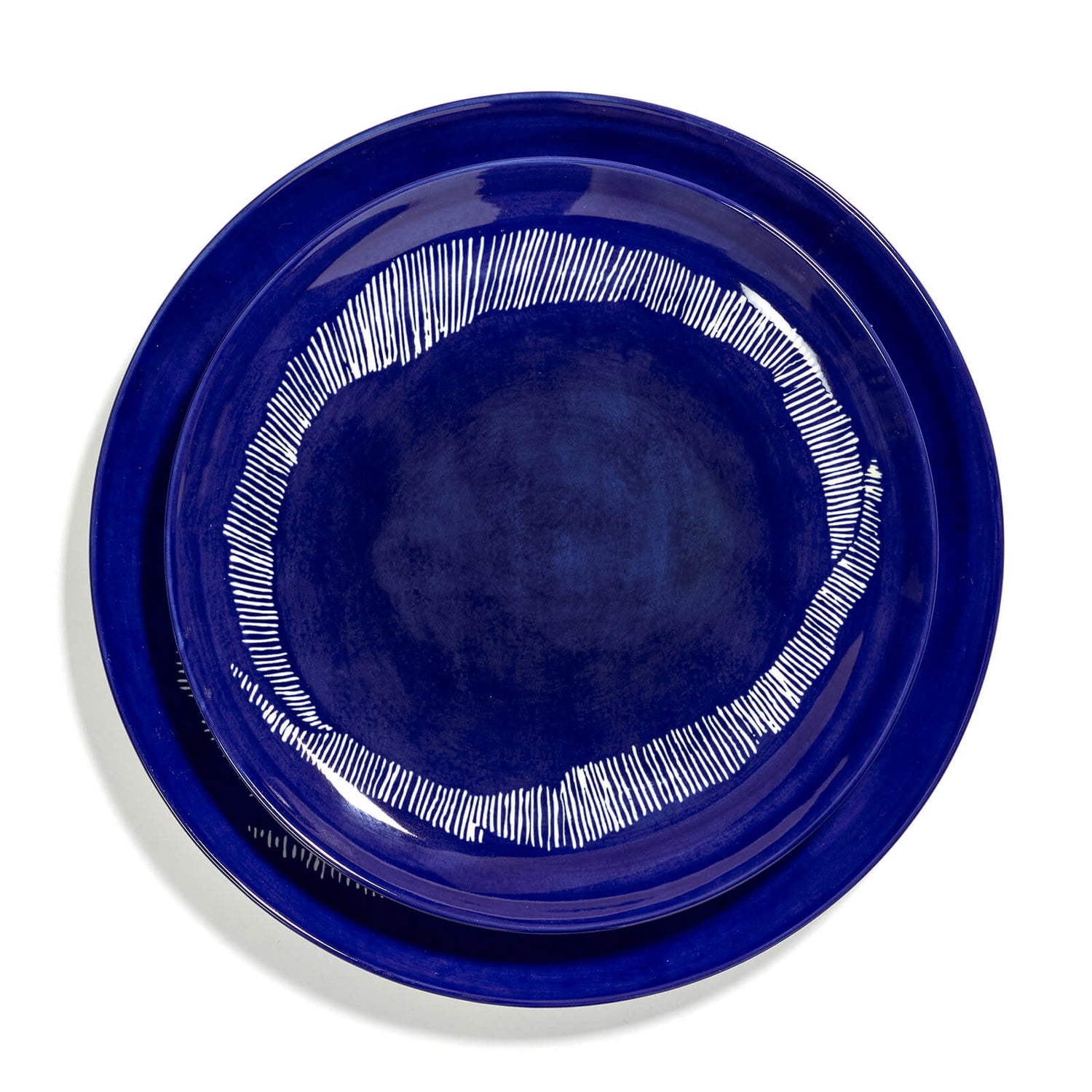 Serax x Ottolenghi Medium Plate - Lapis Lazuli & Swirl White (Set of 2)