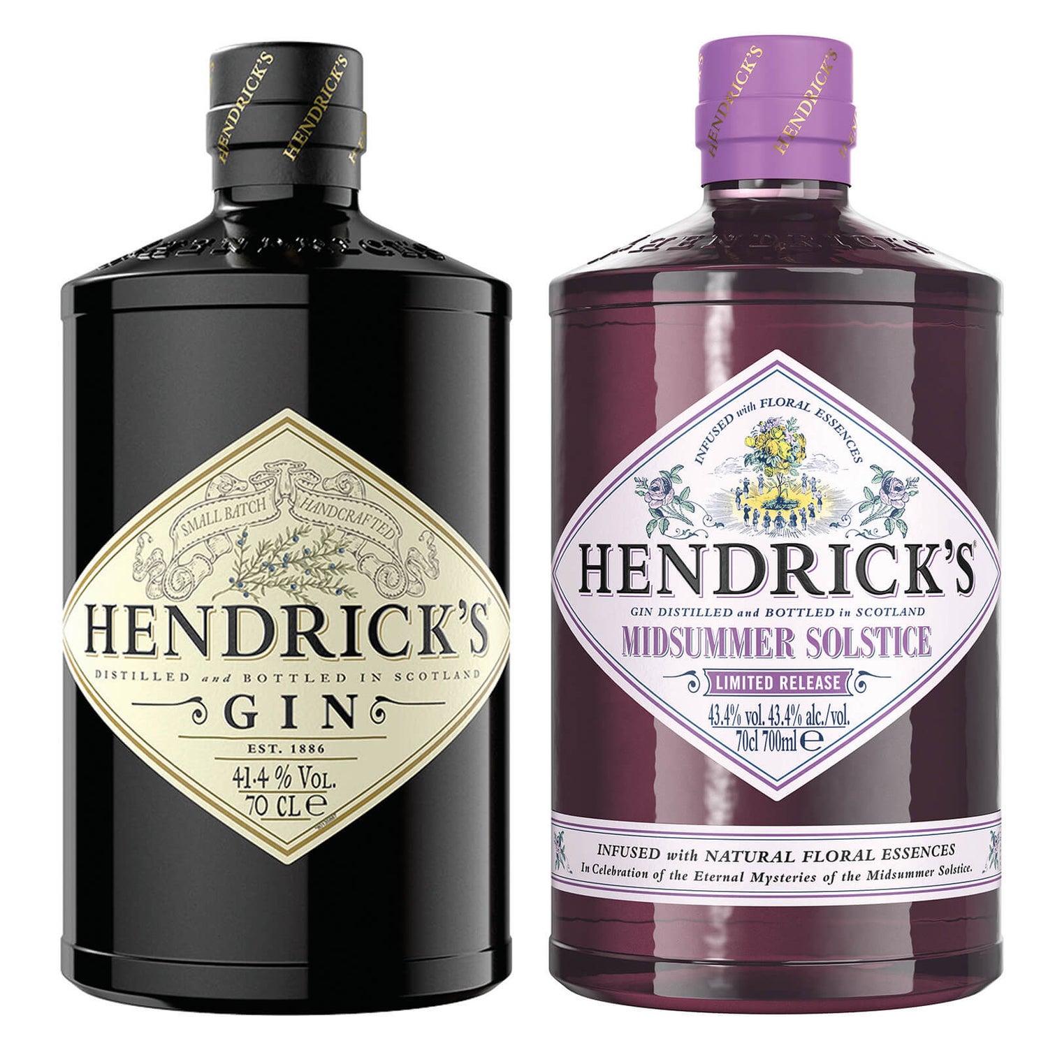 Hendrick’s Gin Duo – Hendrick’s Original and Limited Edition Hendrick’s Midsummer Solstice Gin