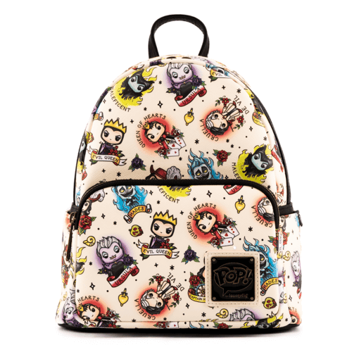 Pop By Loungefly Disney Villains Tattoo Aop Mini Backpack