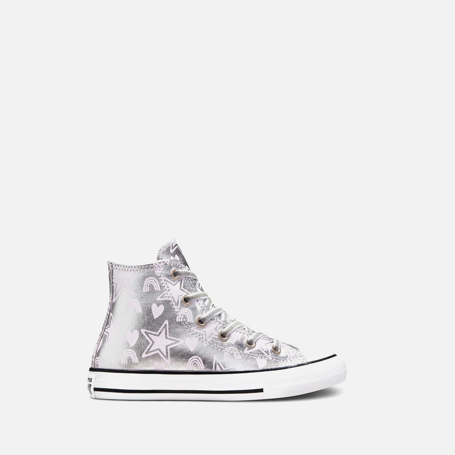 Converse Kids' Chuck Taylor All Star Move High Top Trainer - Pure Silver/Pink Foam/White