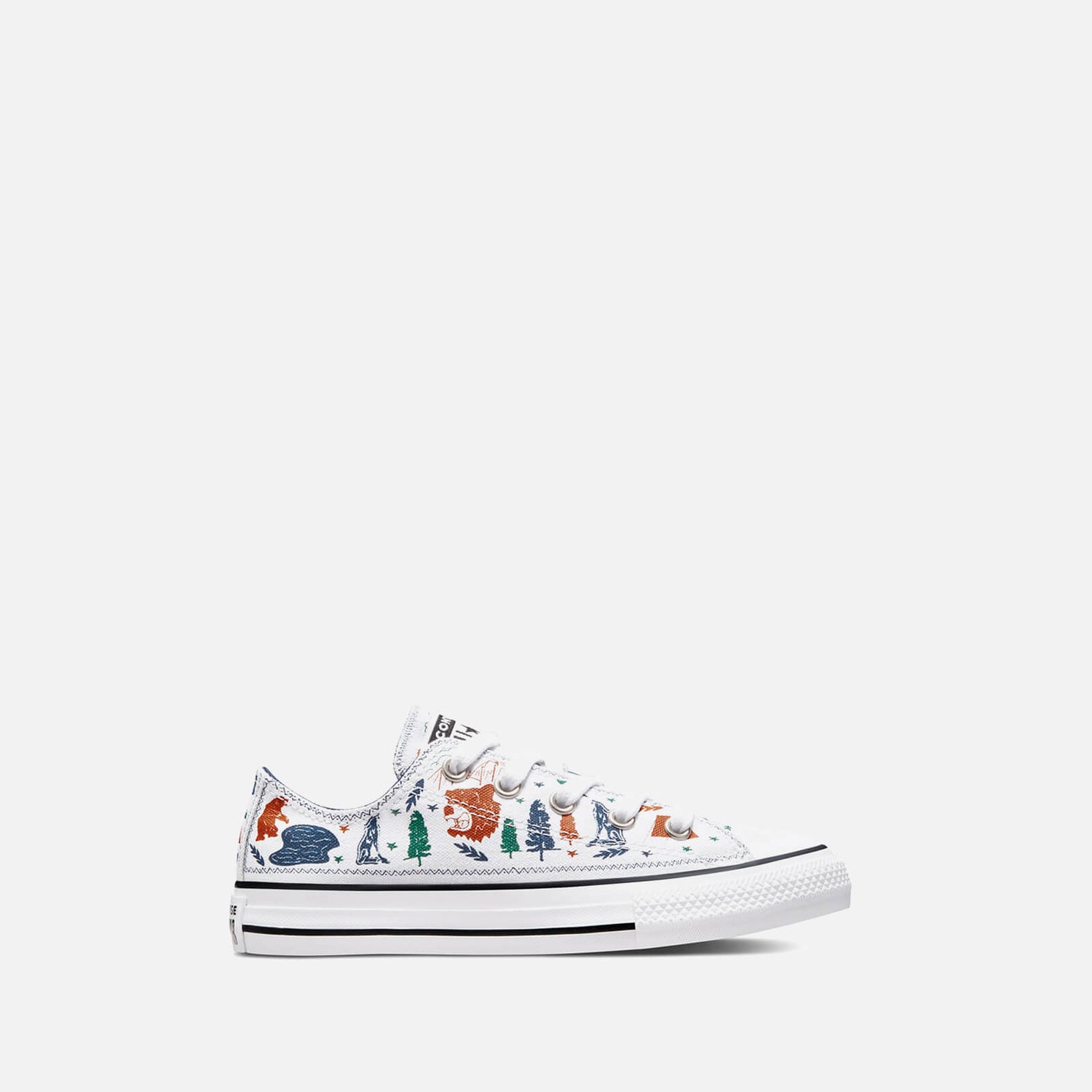 Converse Kids' Chuck Taylor Explorer Print Trainers - White Midnight Navy