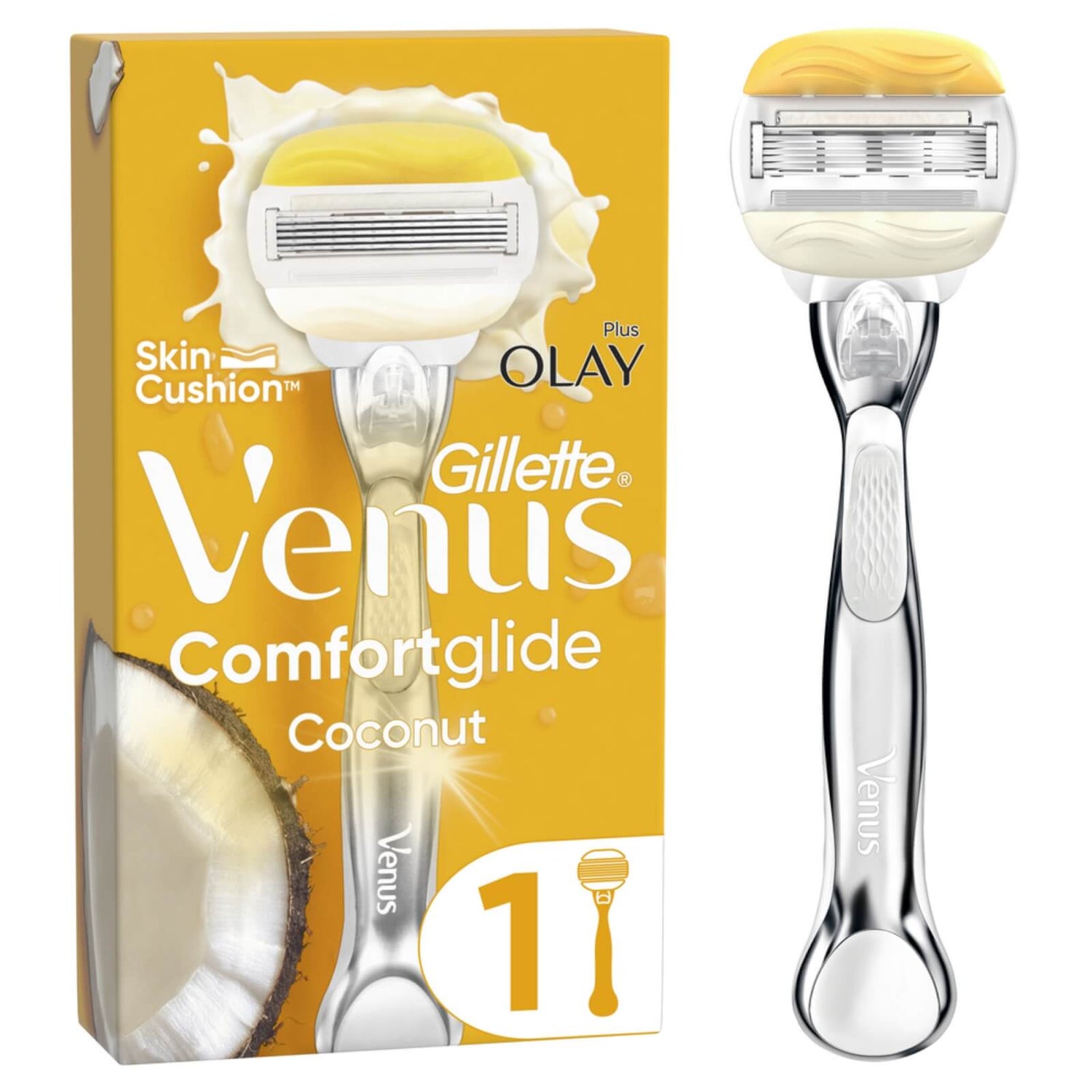 Venus ComfortGlide Coconut mit Olay Platinum-Griff
