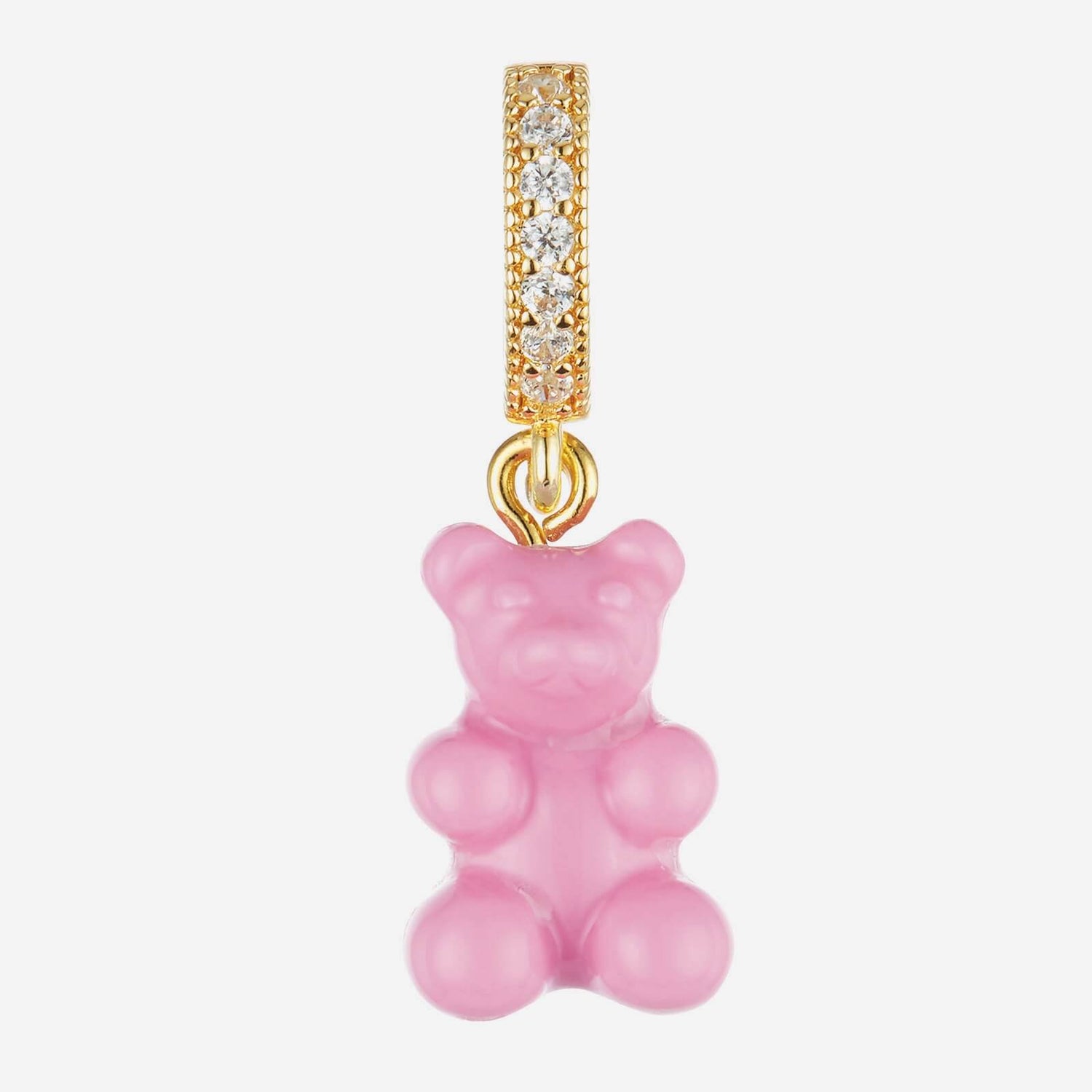 Crystal Haze Women's Pave Nostalgia Bear Pendant - Candy Pink