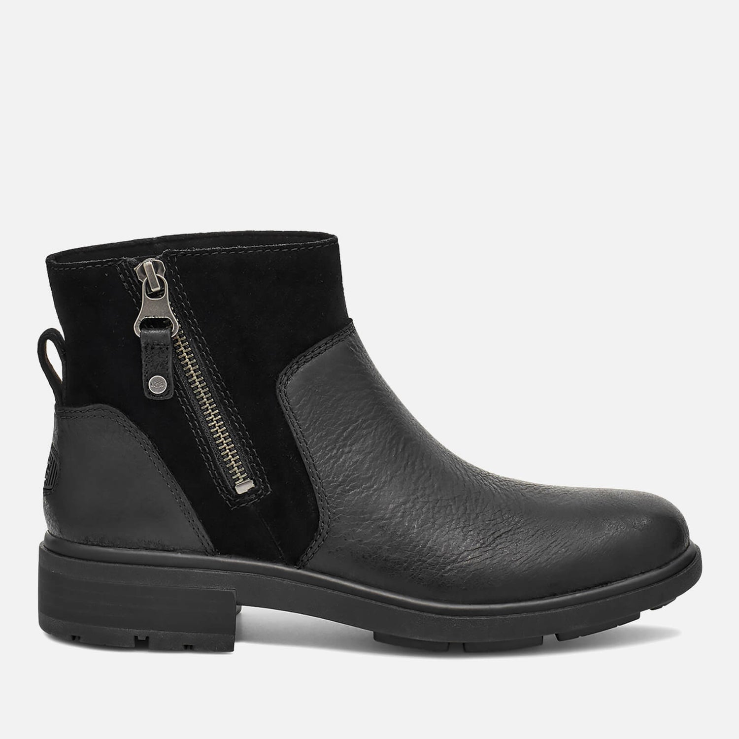 UGG Women's Harrison Zip Waterproof Leather Ankle Boots - Black - UK 3