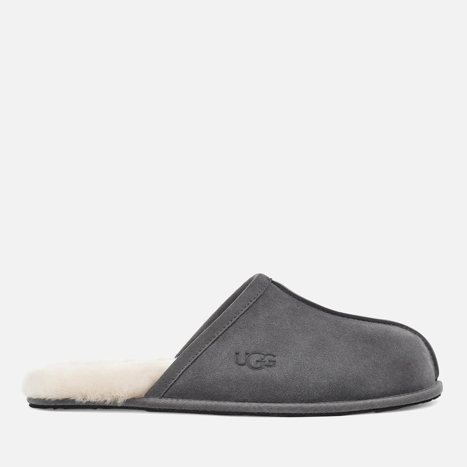 UGG Men's Scuff Suede/Sheepskin Slippers - Dark Grey