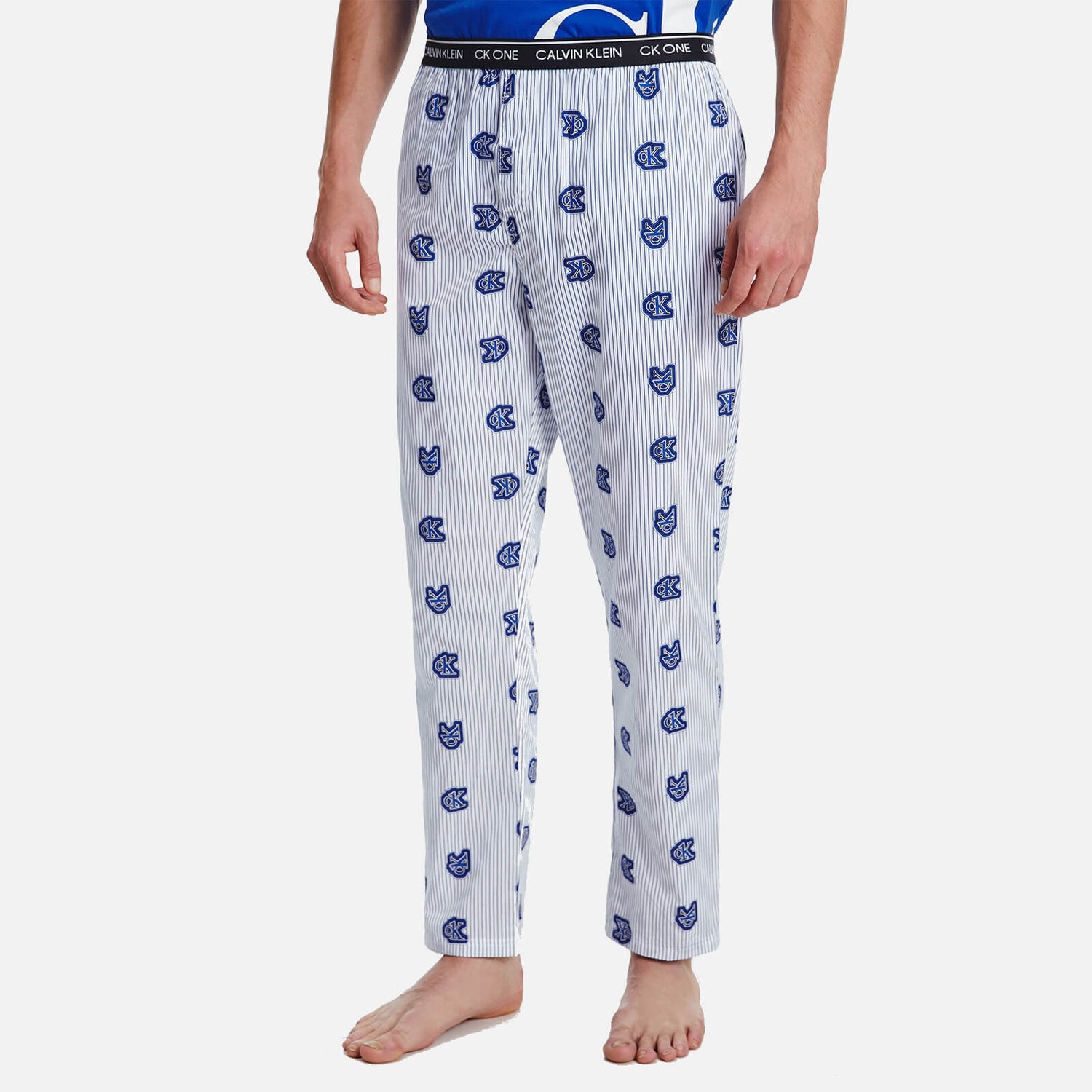 Calvin Klein Men's Sleep Pants - Logo Stripe Royalty - S